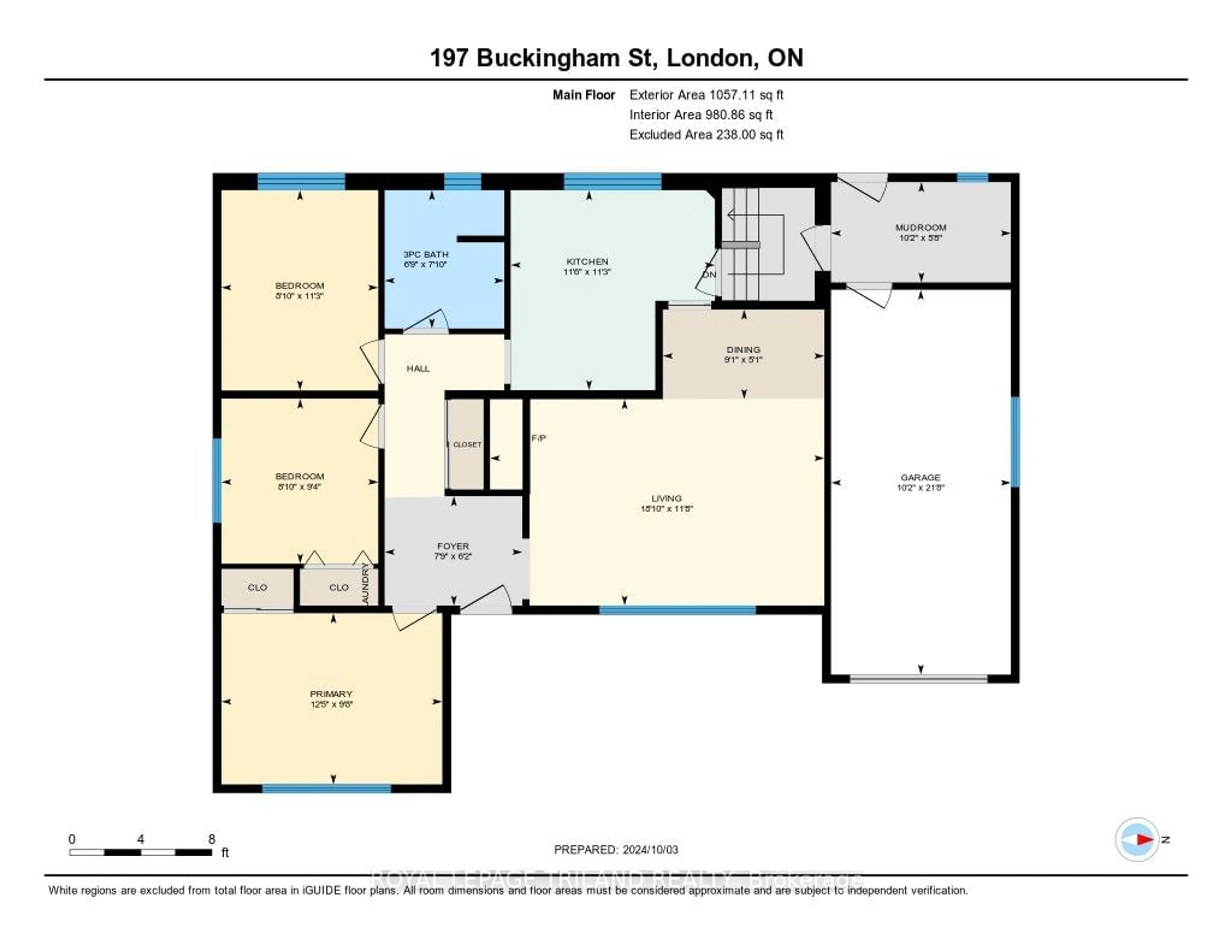 Floor plan for 197 Buckingham St, London Ontario N5Z 3V6