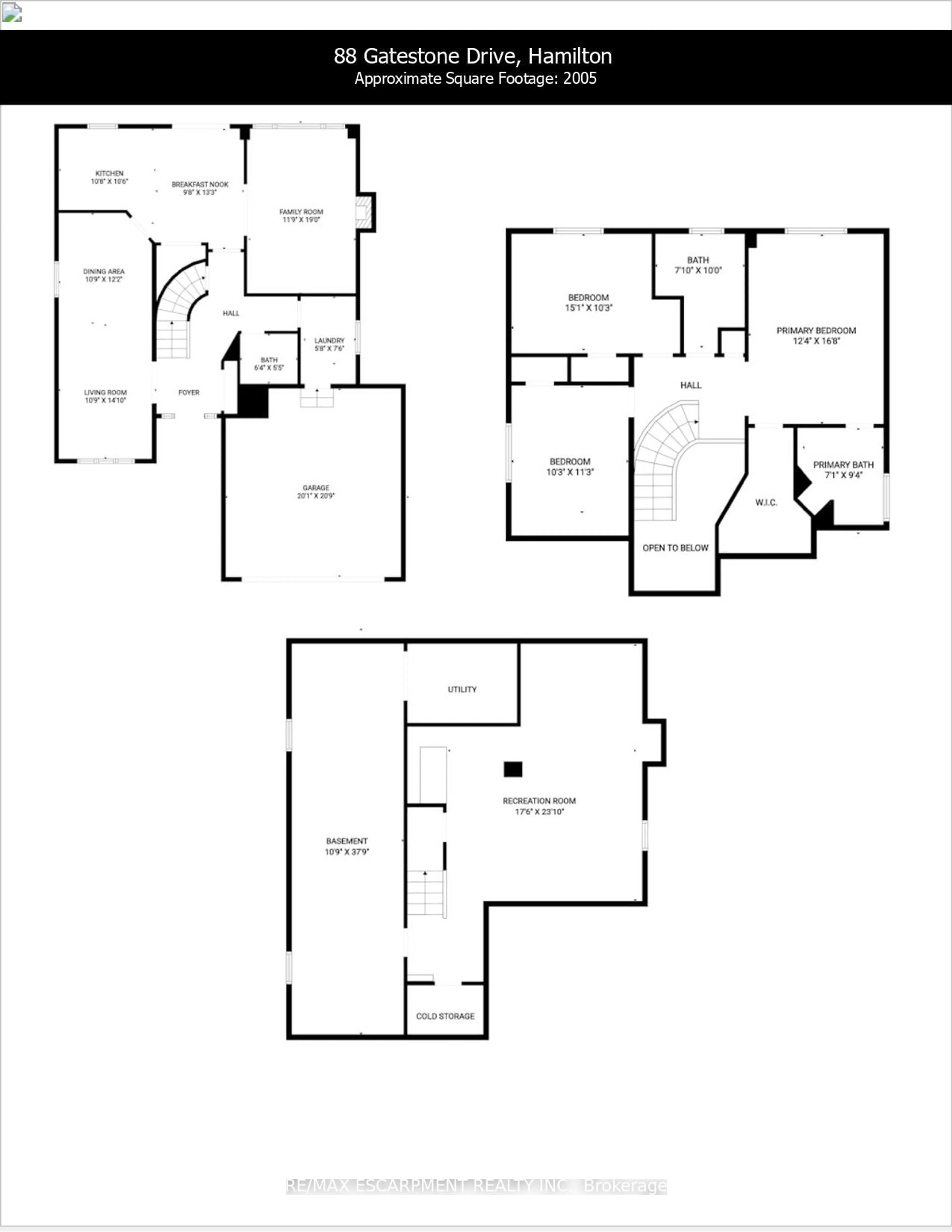 Floor plan for 88 Gatestone Dr, Hamilton Ontario L8J 2V1