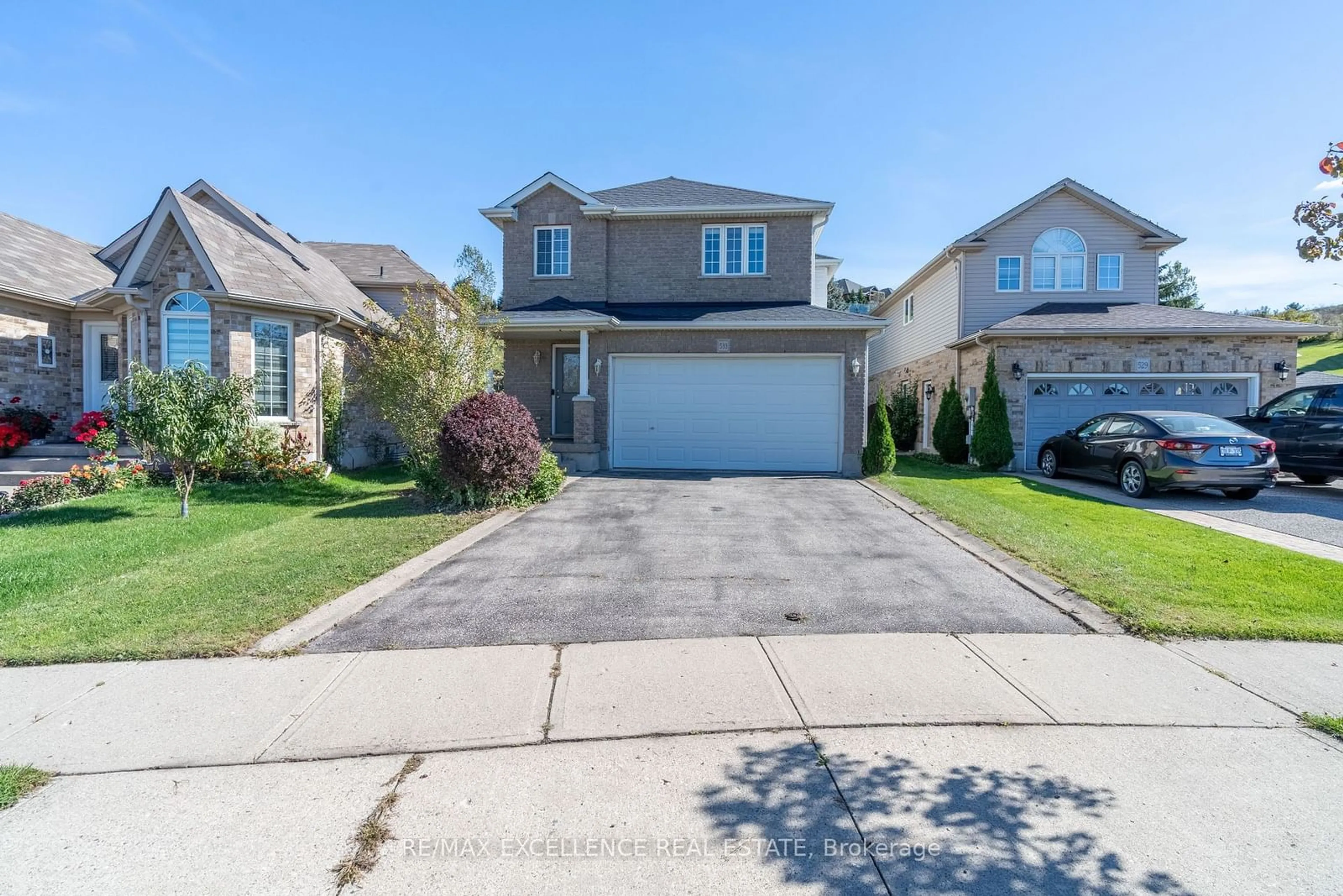 Frontside or backside of a home, the street view for 533 Langlaw Dr, Cambridge Ontario N1P 1H8