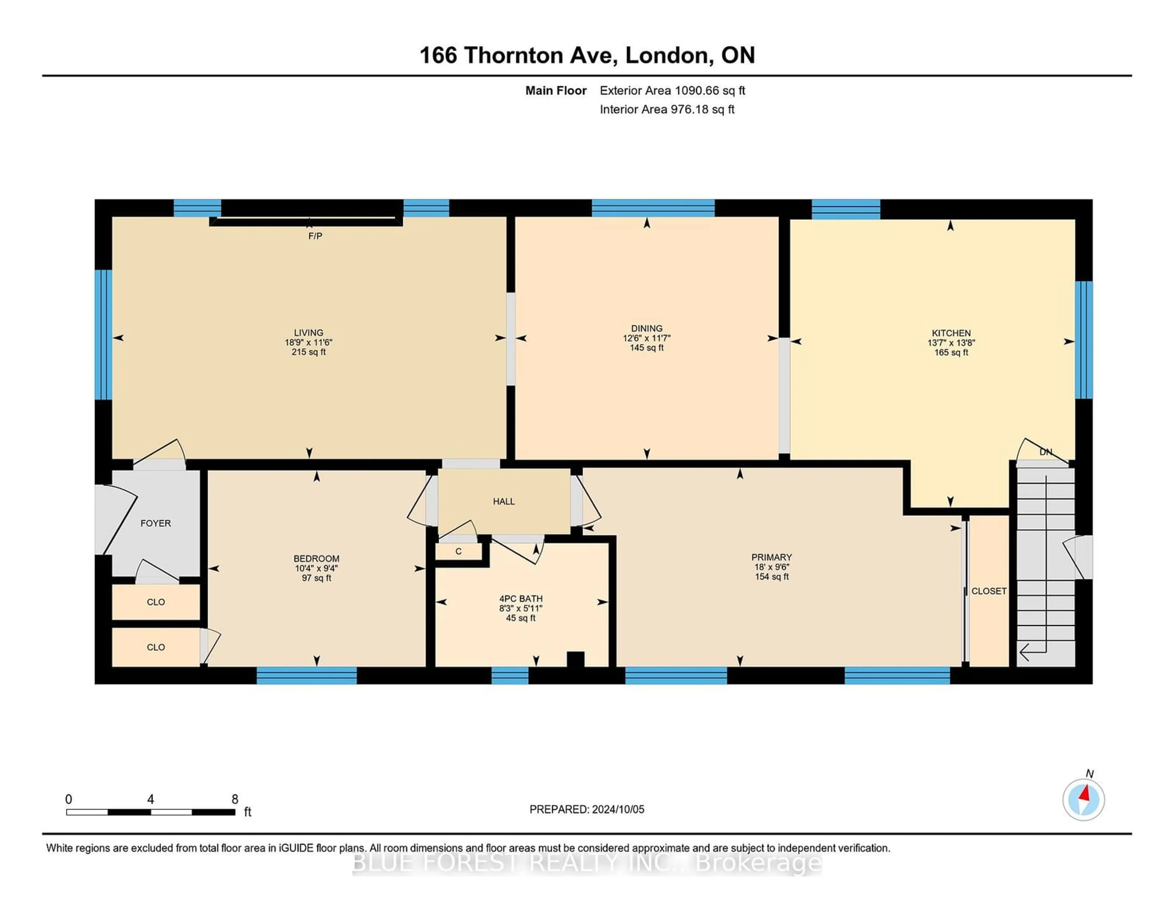 Floor plan for 166 Thornton Ave, London Ontario N5Y 2Y8