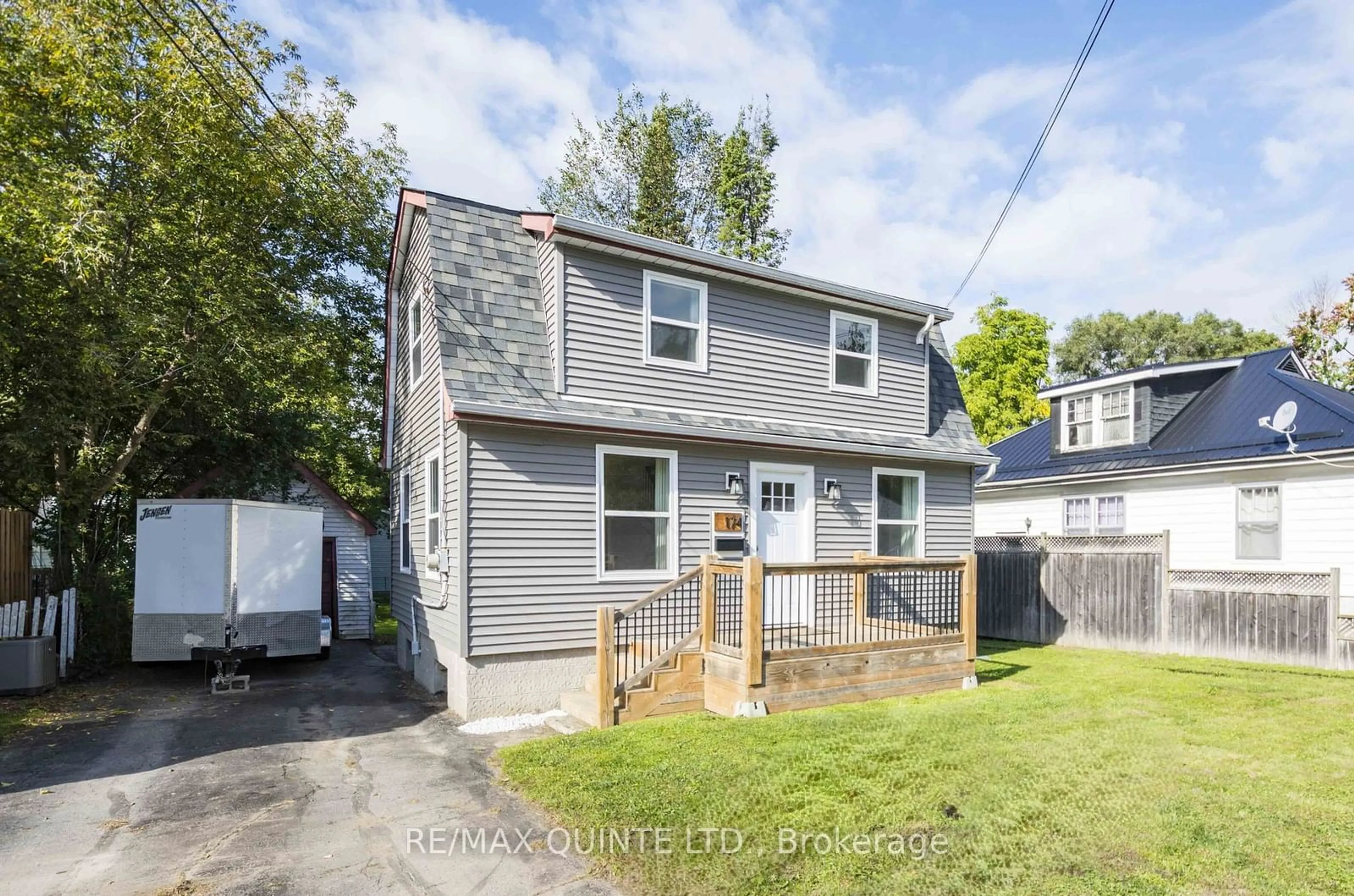 Frontside or backside of a home, the fenced backyard for 174 Burnham St, Belleville Ontario K8N 3R9