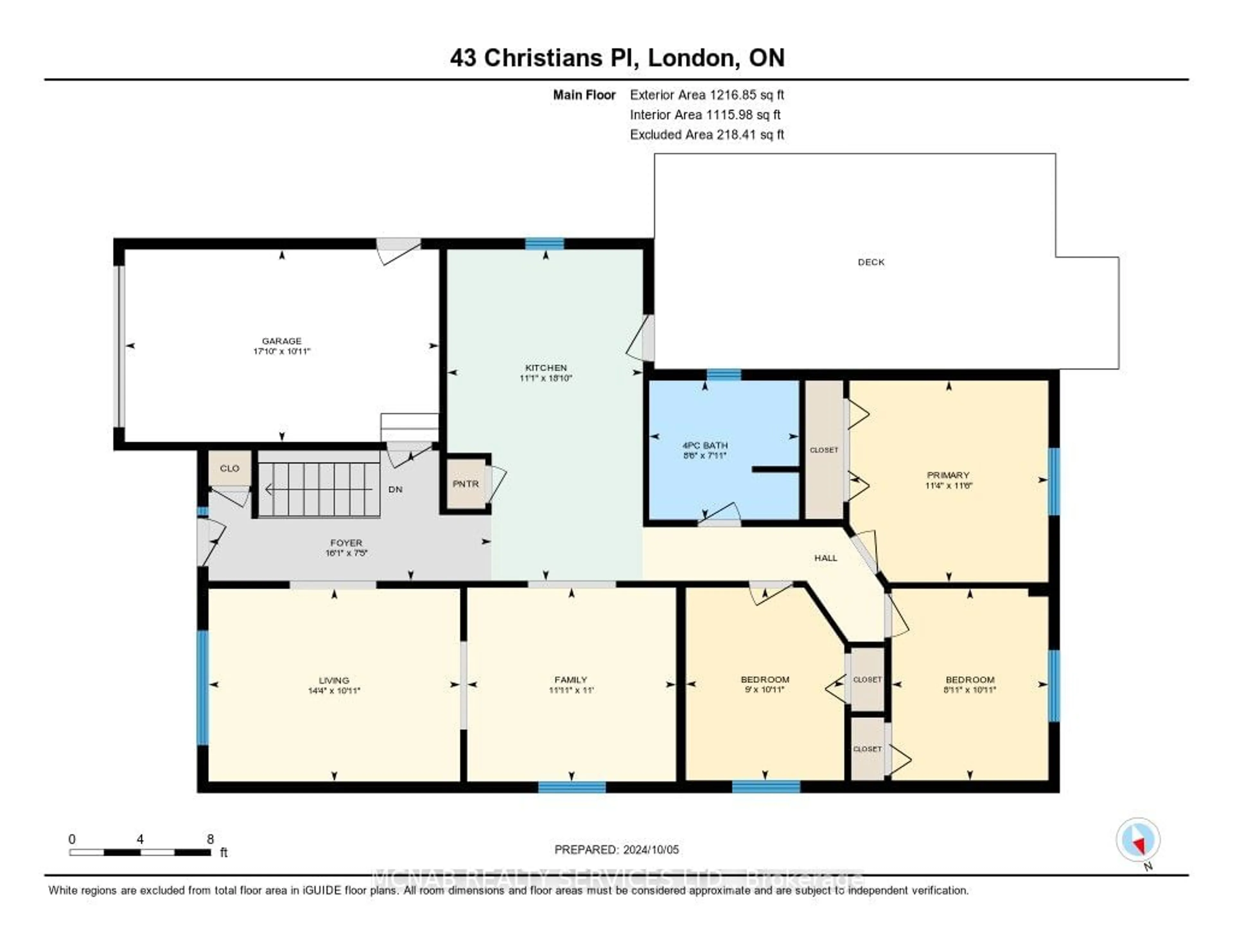 Floor plan for 43 Christians Pl, London Ontario N5V 4N9