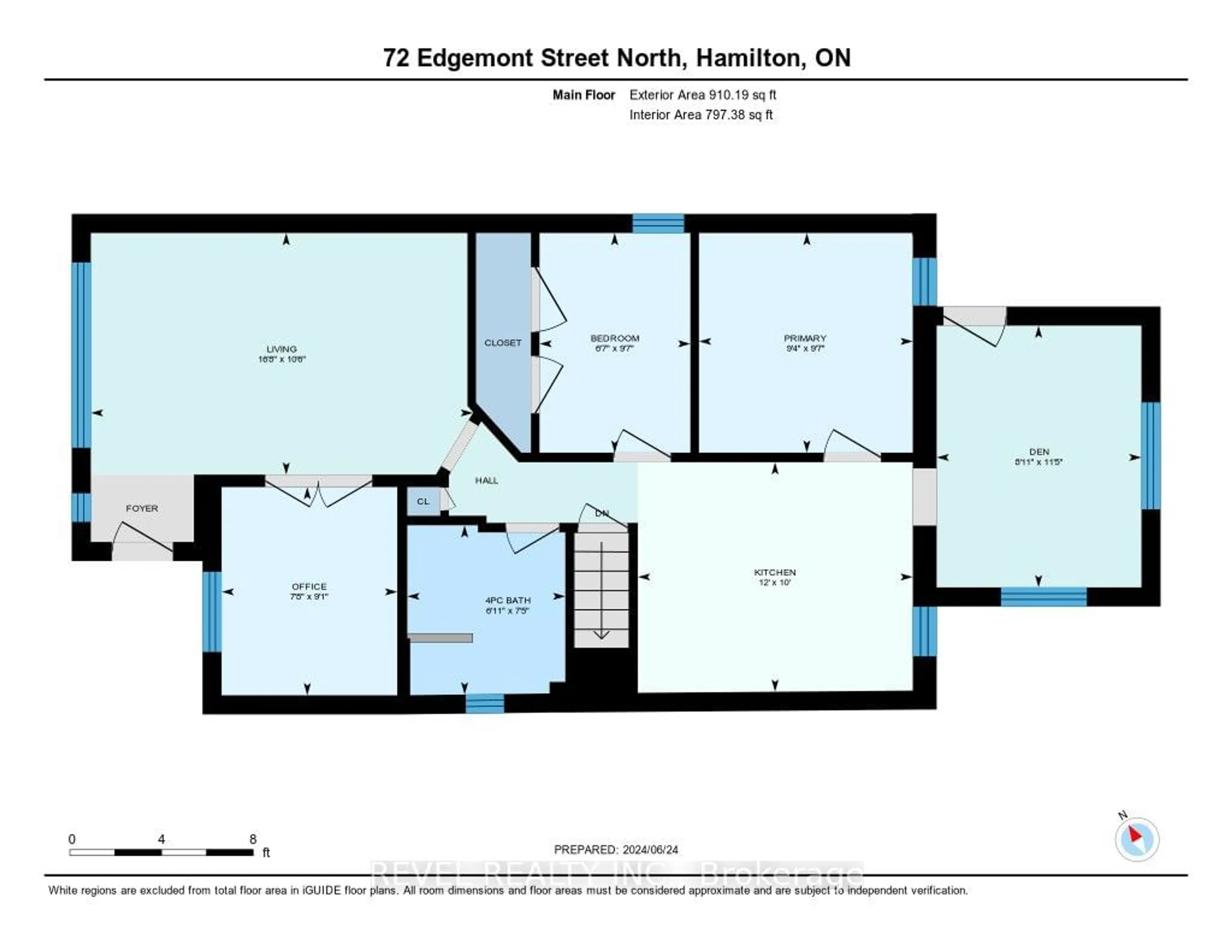 Floor plan for 72 Edgemont St, Hamilton Ontario L8H 4C8