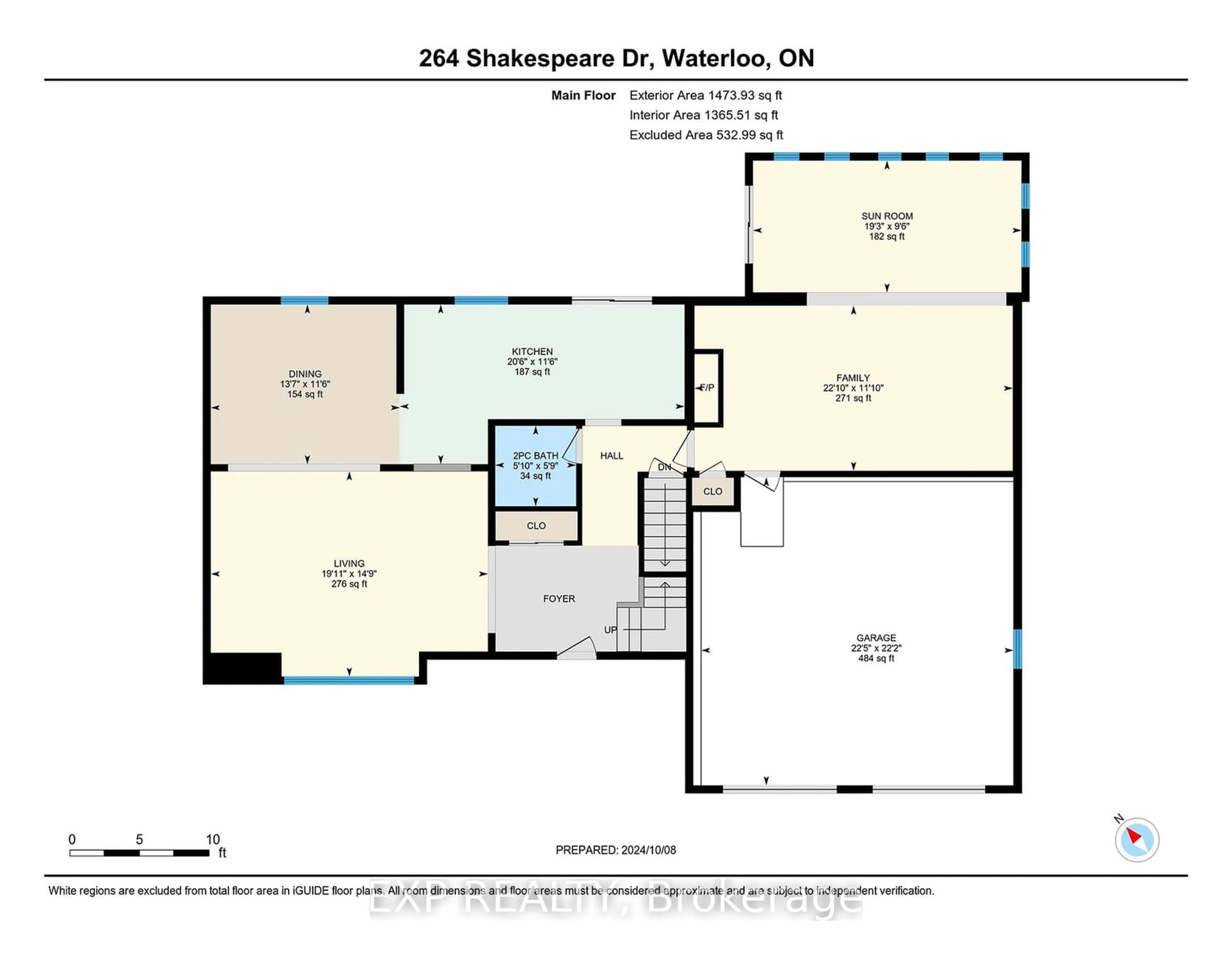 Floor plan for 264 Shakespeare Dr, Waterloo Ontario N2L 2T6