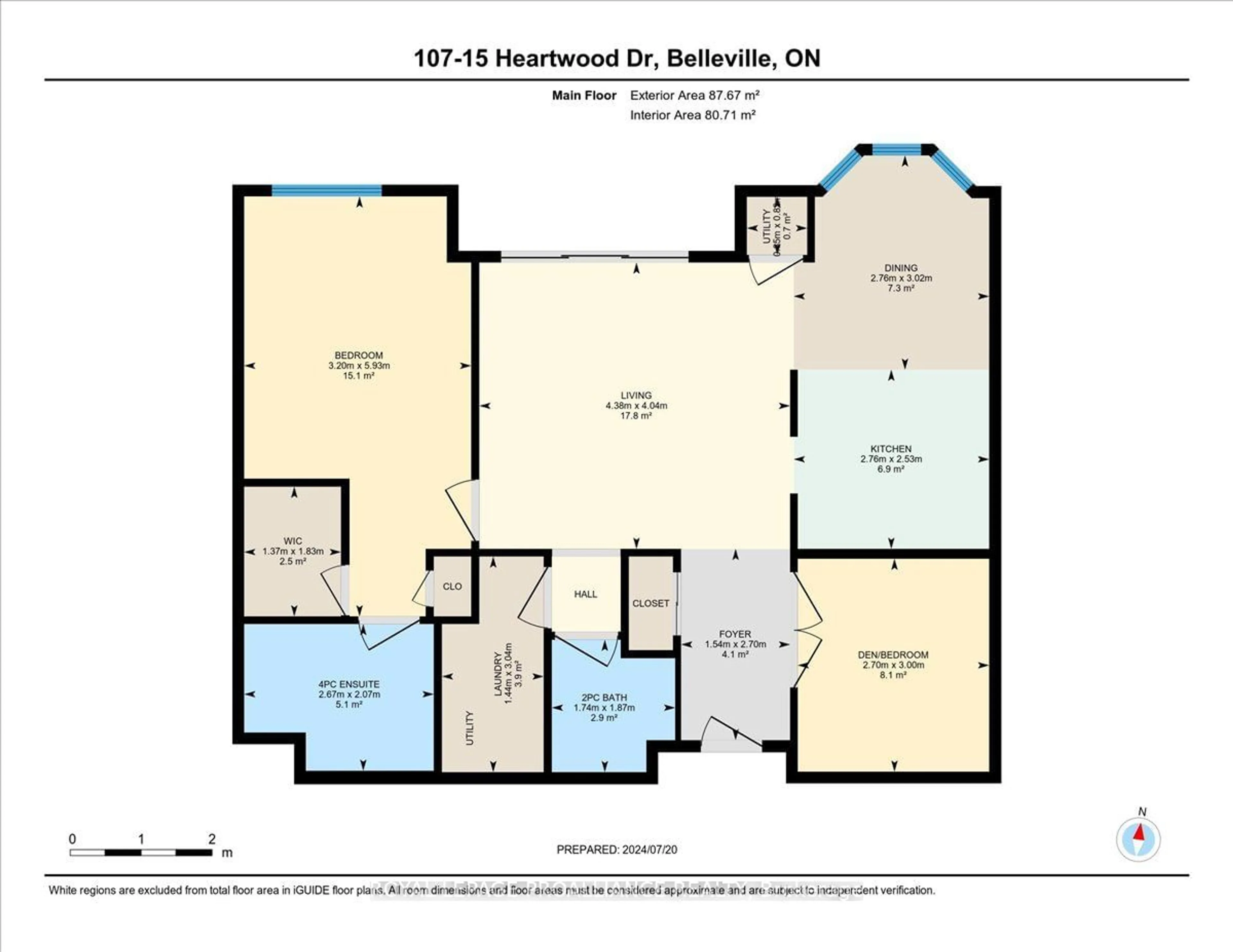 Floor plan for 15 Heartwood Dr #107, Belleville Ontario K8P 5P4