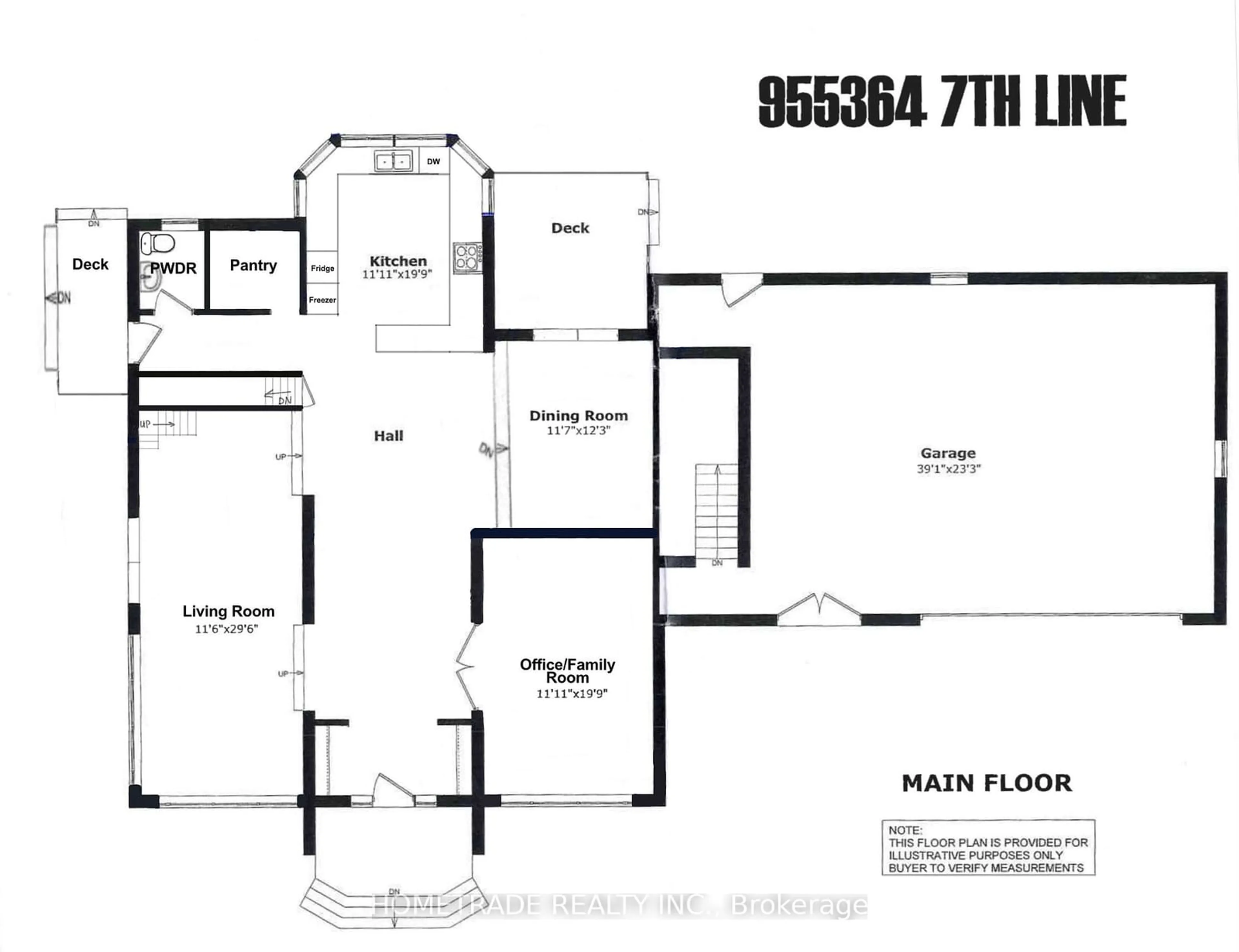 Floor plan for 955364 7th Line EHS Line, Mono Ontario L9V 1C7