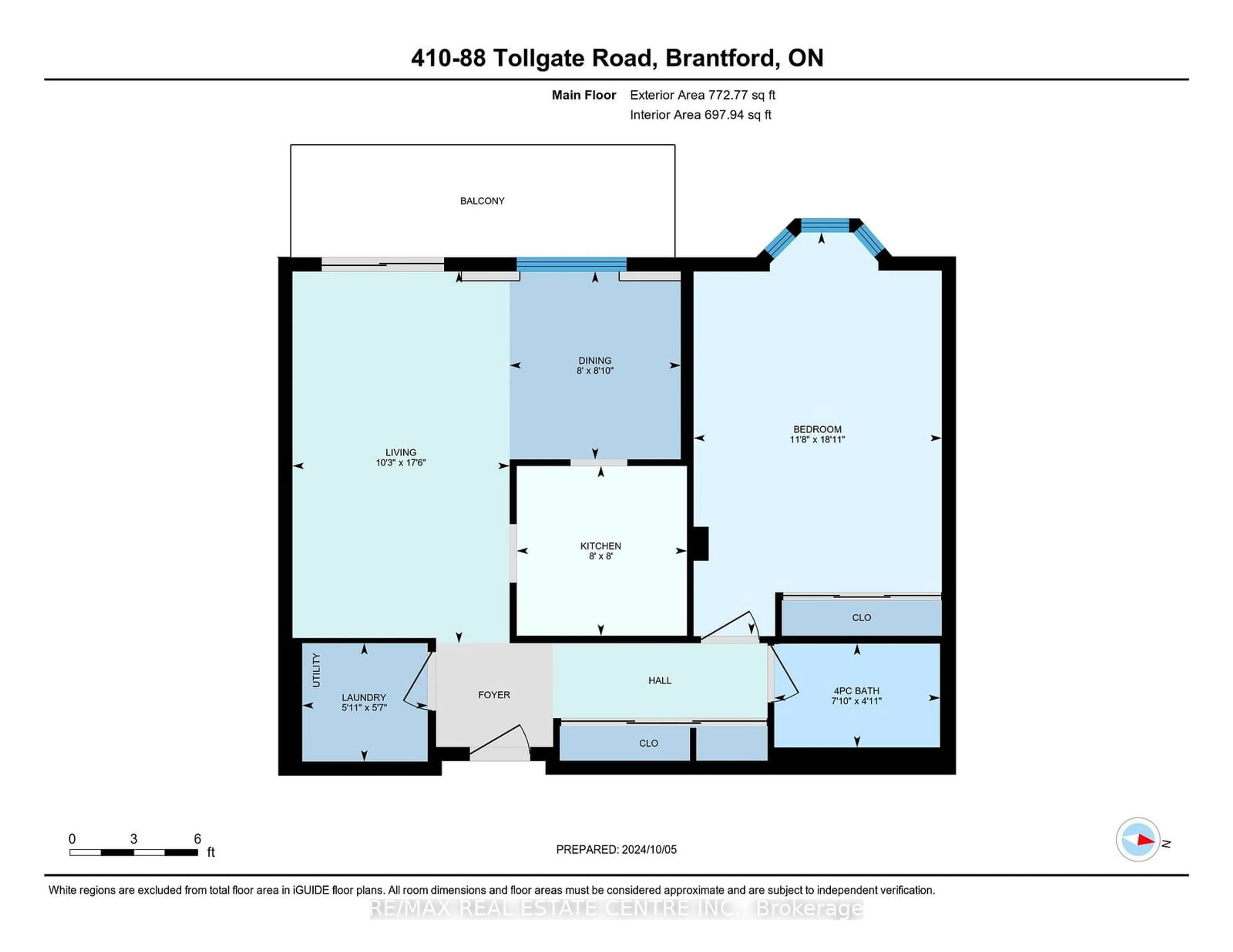 Floor plan for 88 Tollgate Rd #410, Brantford Ontario N3R 7R5