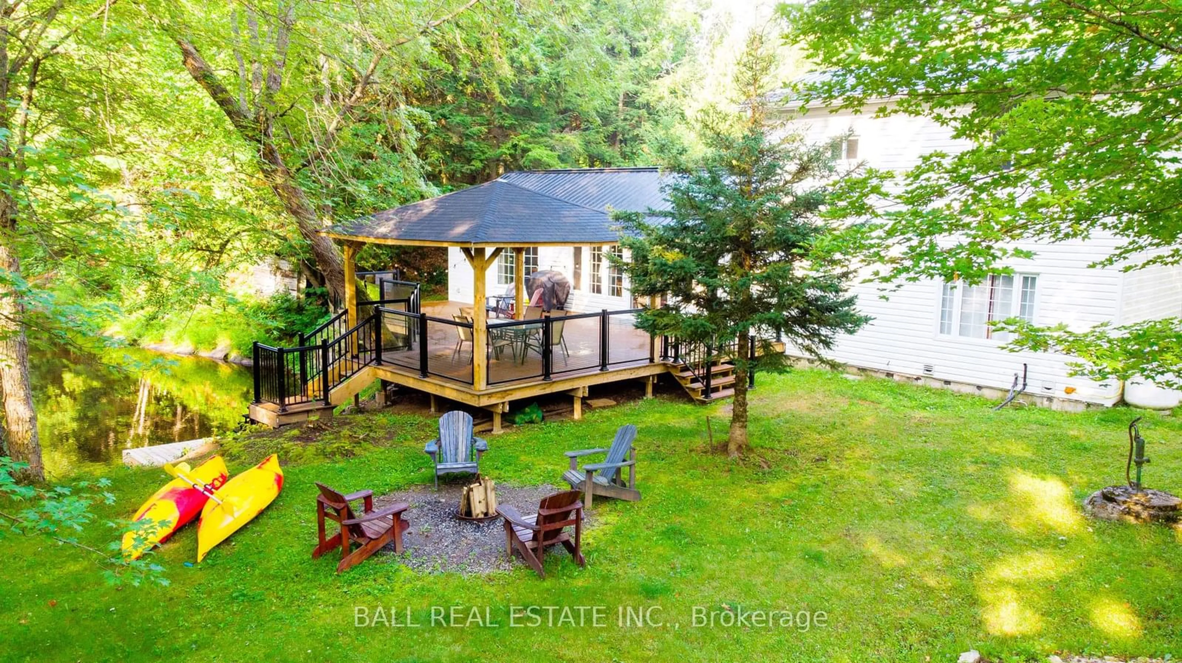 Patio, the fenced backyard for 8403 Highway 28, North Kawartha Ontario K0L 1A0