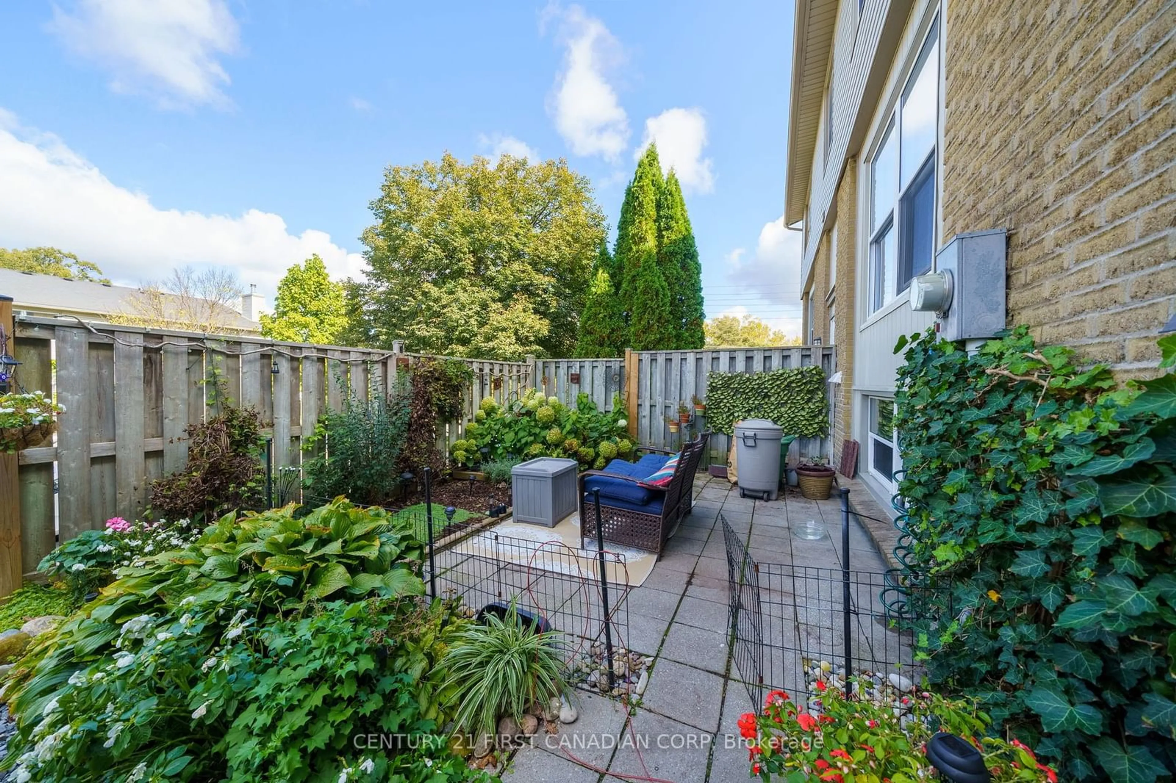 Patio, the fenced backyard for 760 Berkshire Dr #34, London Ontario N6B 1R1