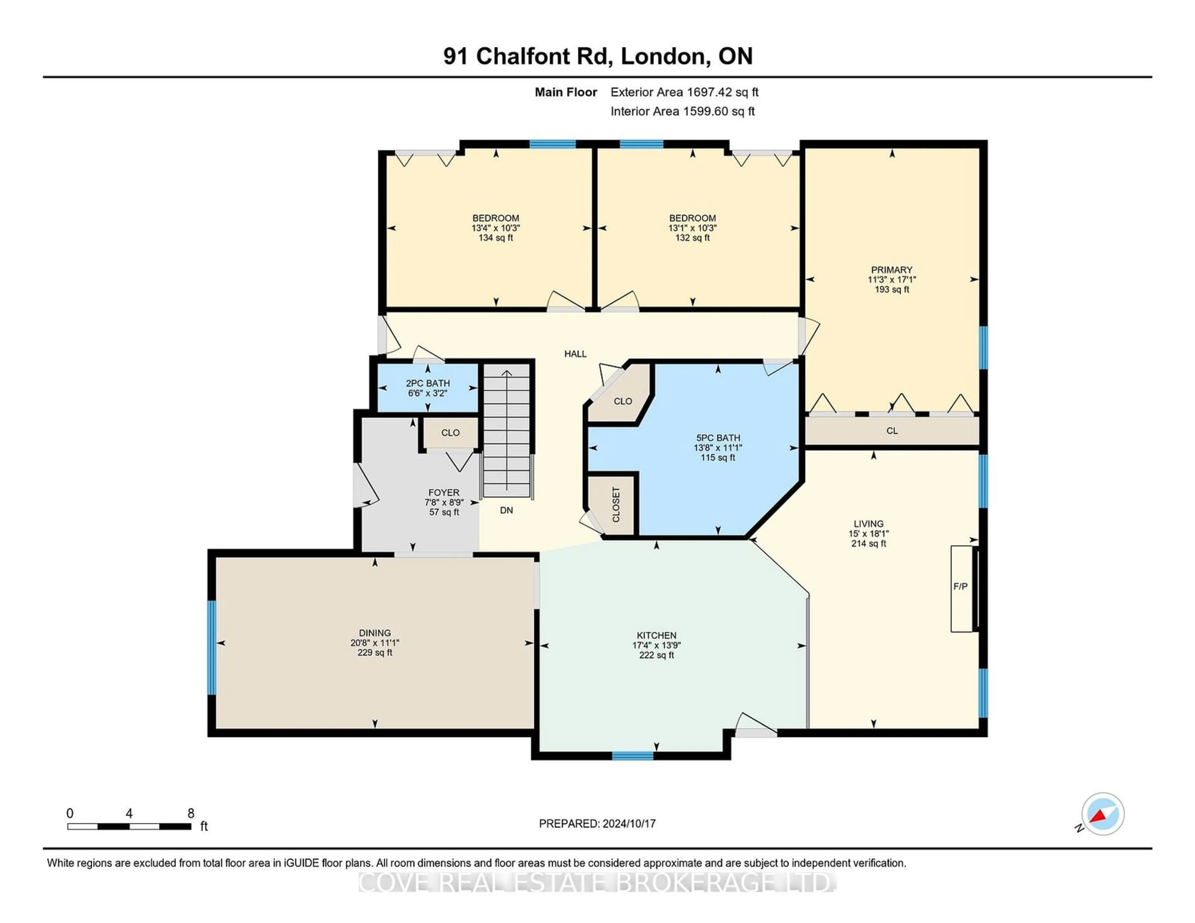 Floor plan for 91 Chalfont Rd, London Ontario N6H 4Y5