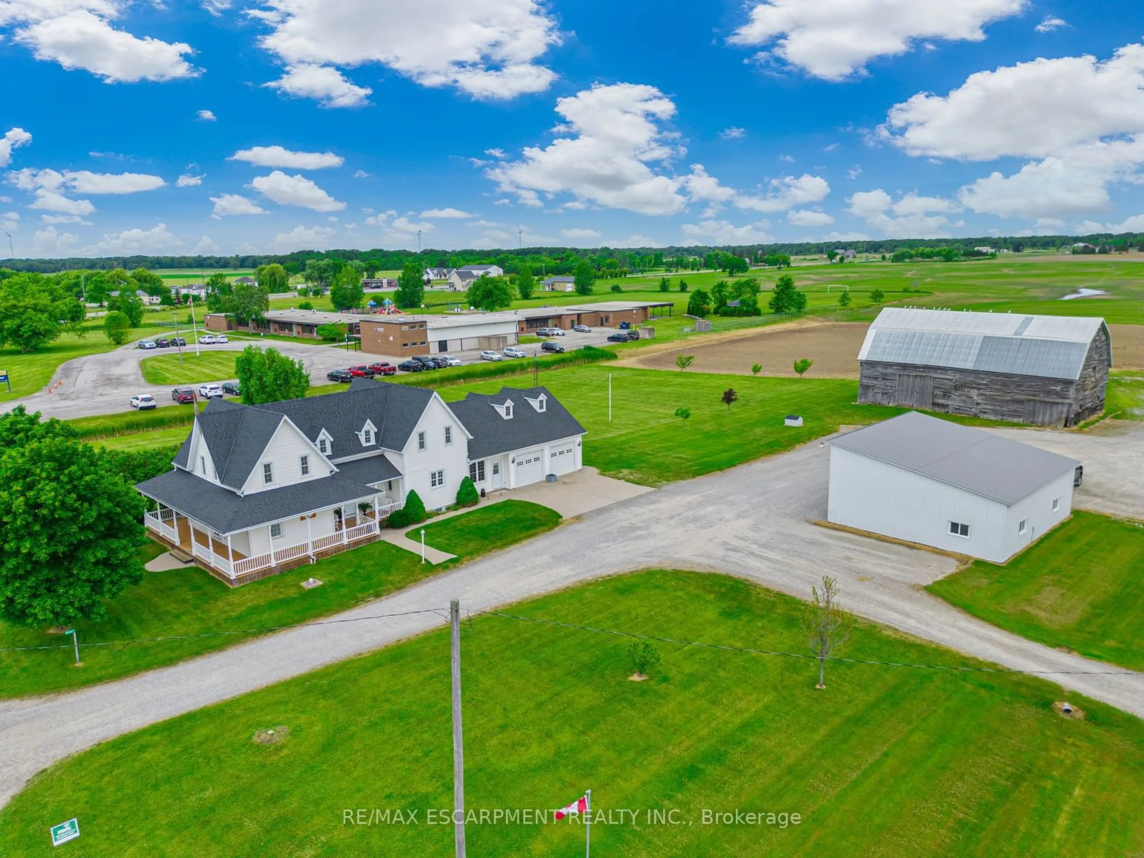 Frontside or backside of a home, the fenced backyard for 5447 Highway 20, West Lincoln Ontario L0R 1Y0