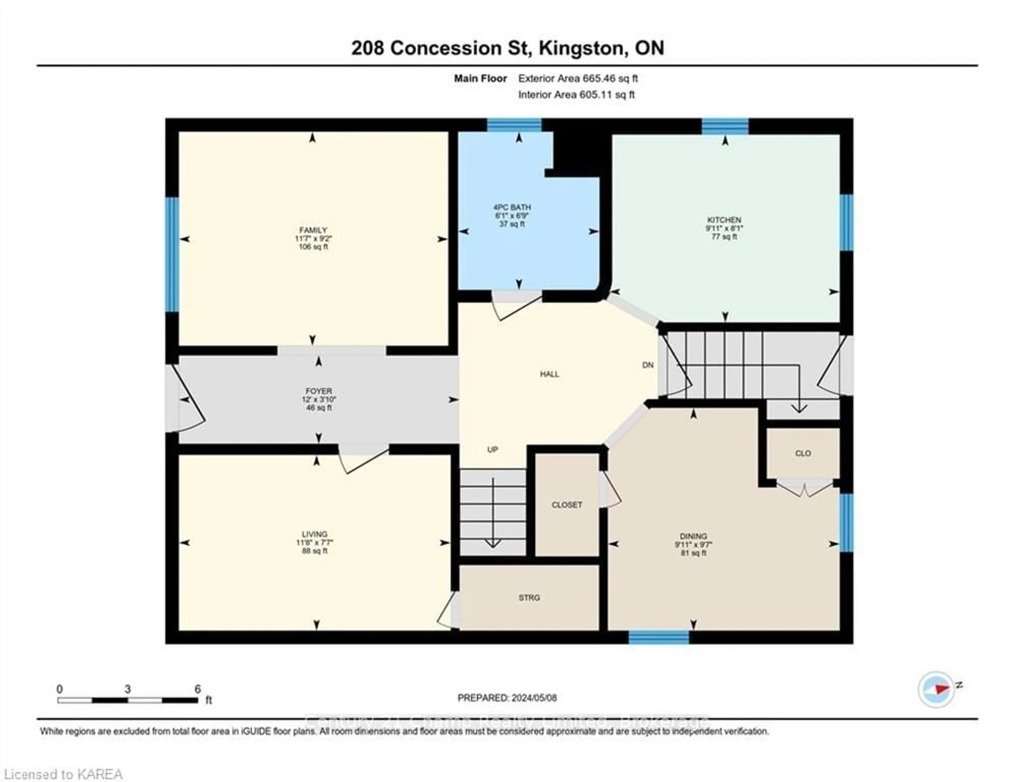 Floor plan for 208 CONCESSION St, Kingston Ontario K7K 2B5