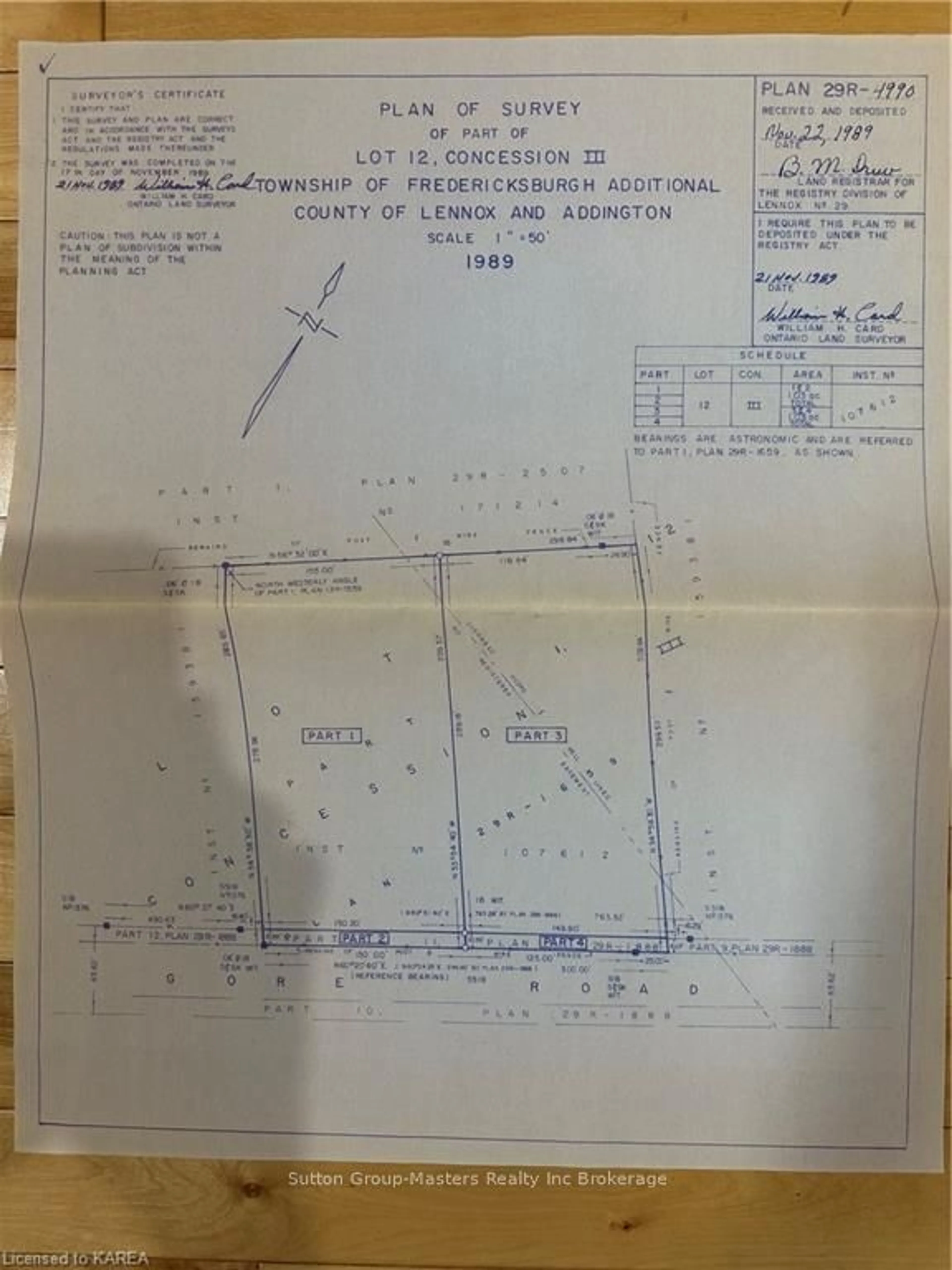 Picture of a map for PT LT 12 CON 3 COUNTY ROAD 25, Napanee Ontario K7R 3K7