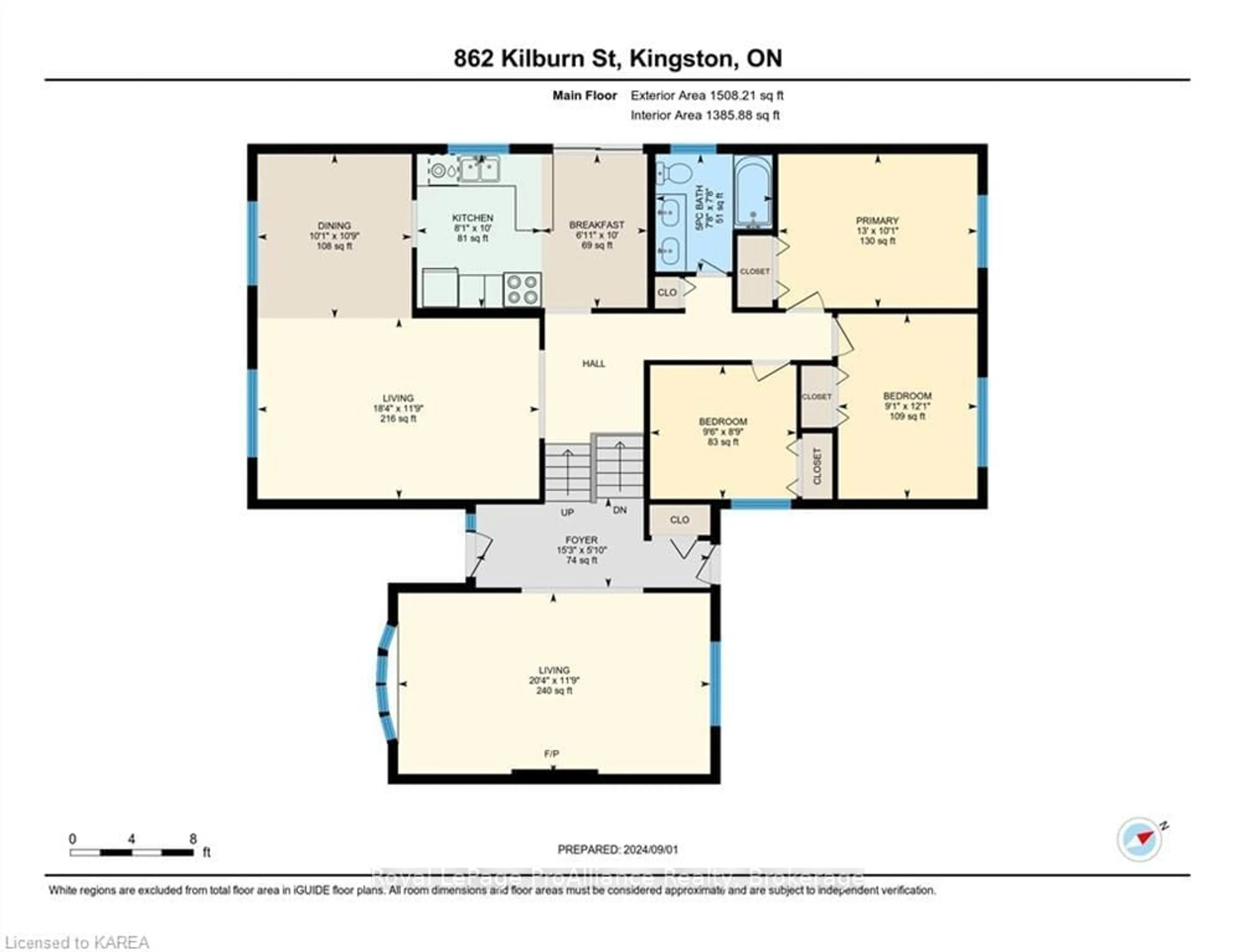 Floor plan for 862 KILBURN St, Kingston Ontario K7M 6A9