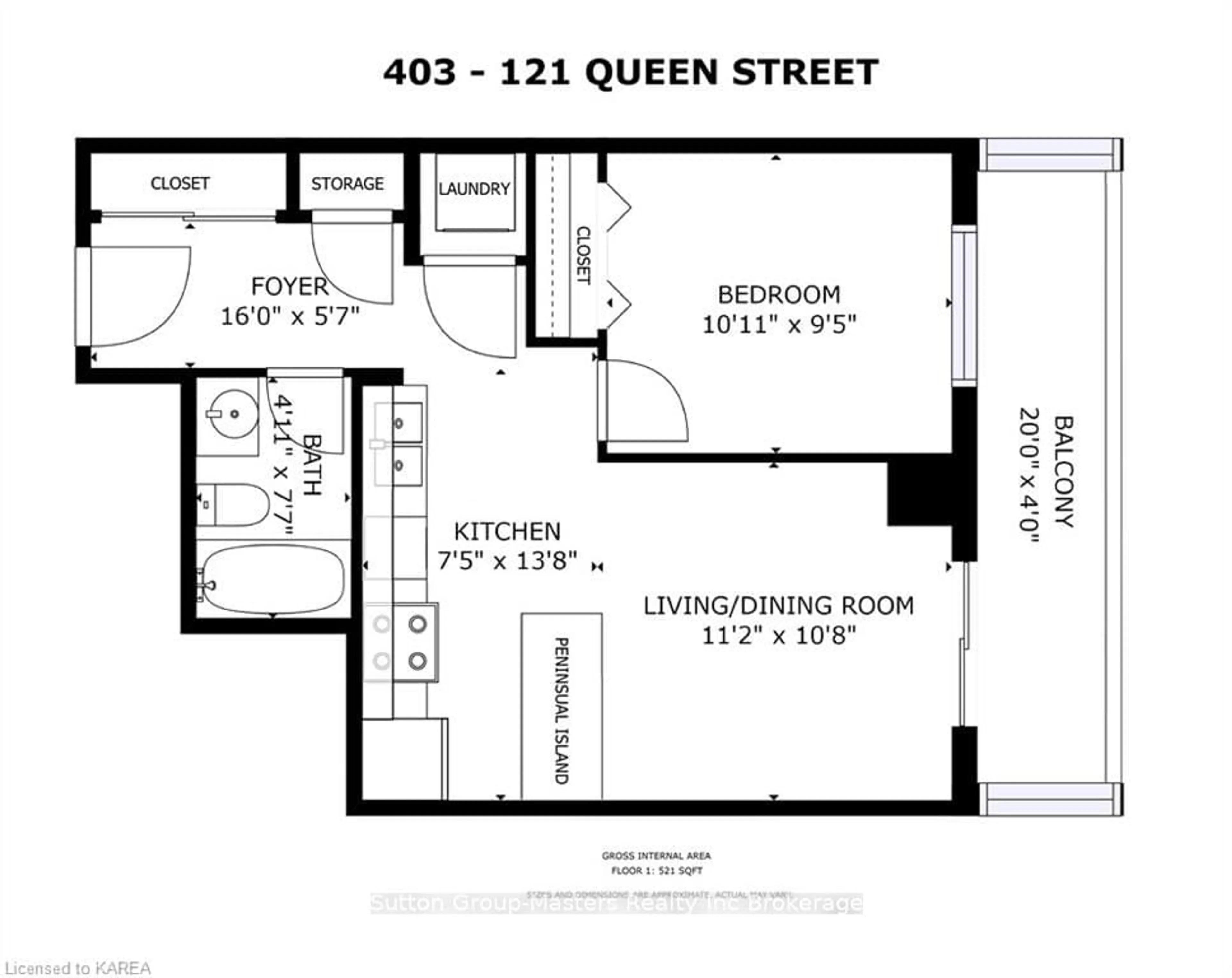 Floor plan for 121 QUEEN ST St #403, Kingston Ontario K7K 0G6