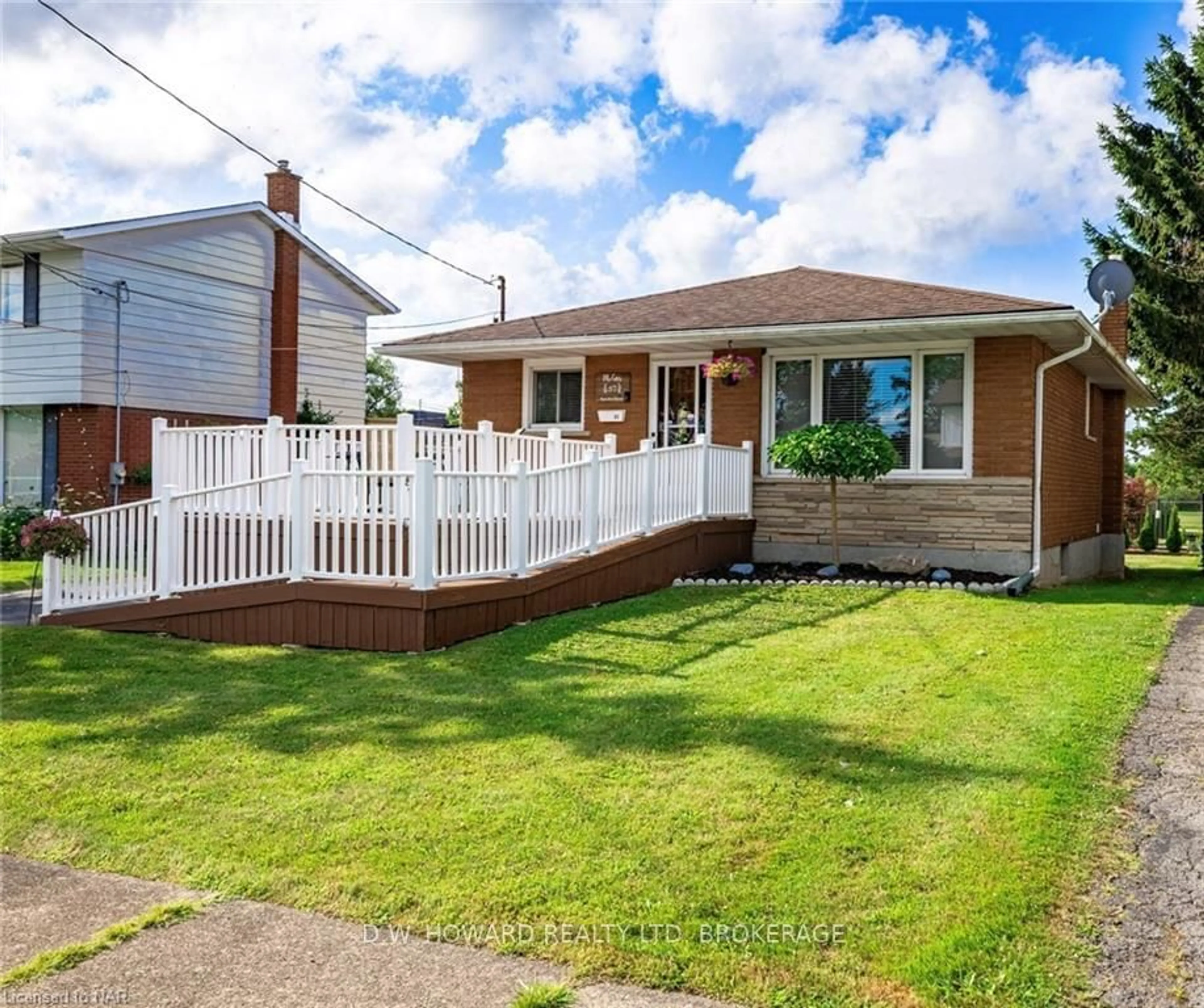 Frontside or backside of a home, the fenced backyard for 37 BOWDEN St, Fort Erie Ontario L2A 2P5