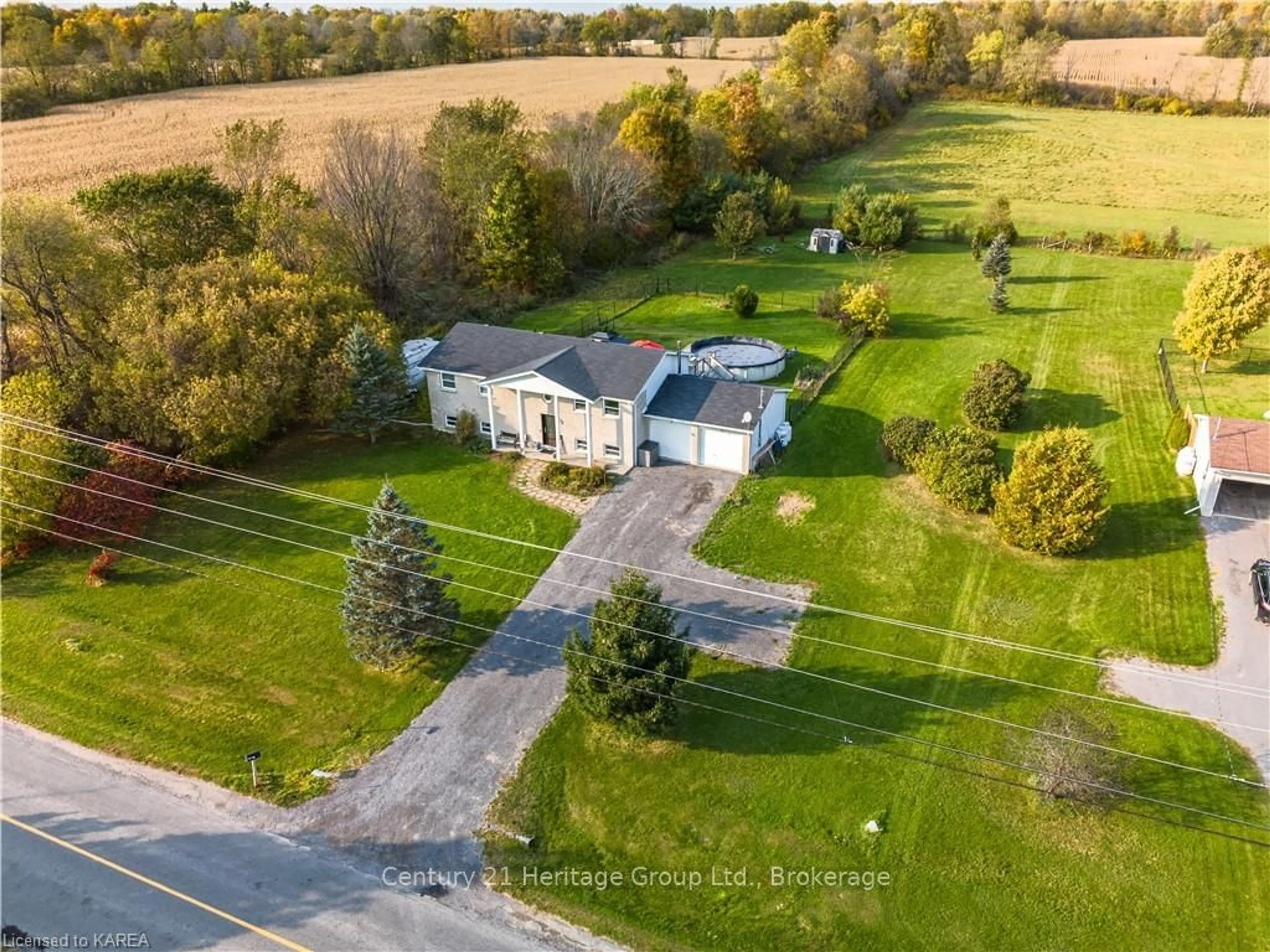 Frontside or backside of a home, the fenced backyard for 4342 COLEBROOK Rd, South Frontenac Ontario K0H 1V0