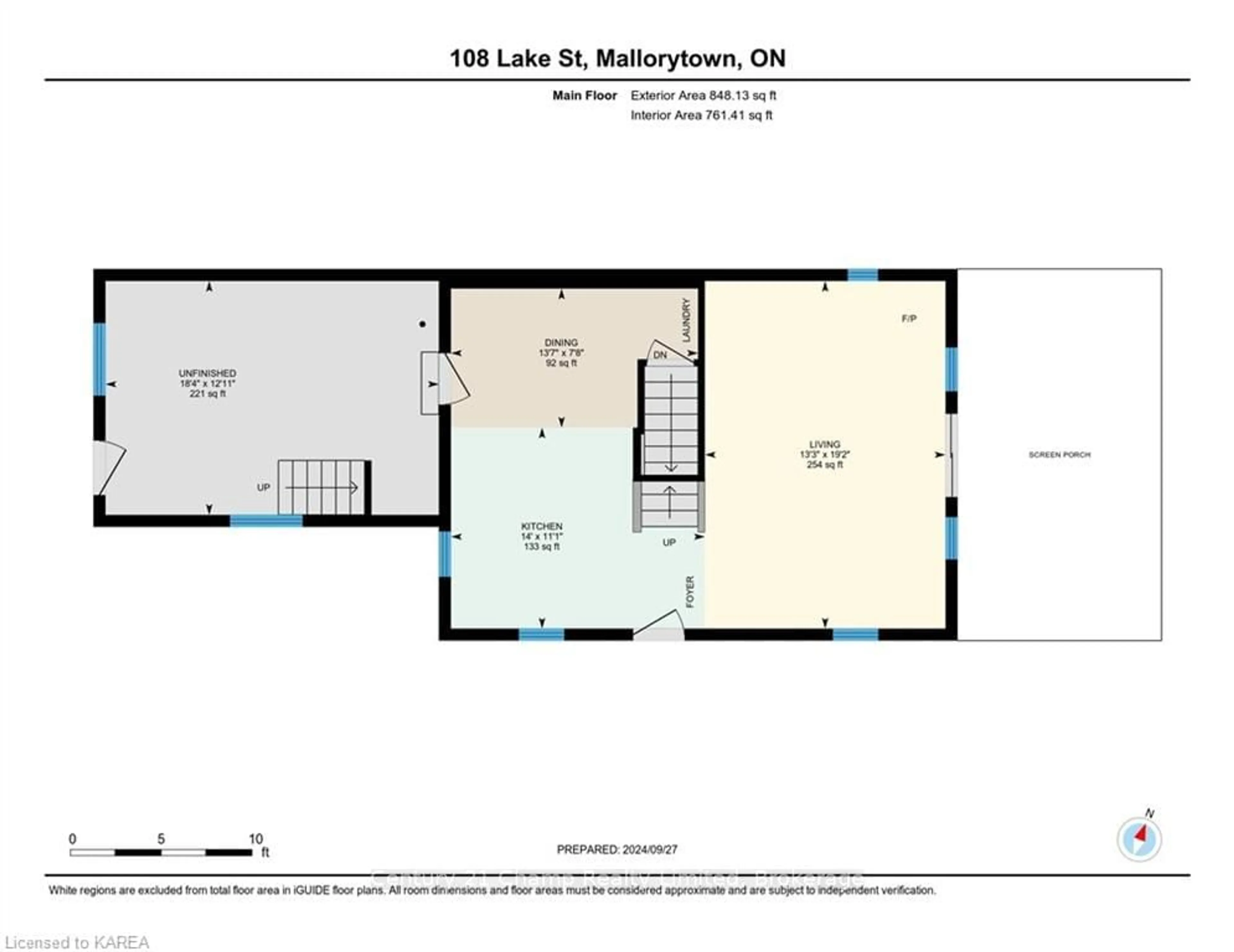 Floor plan for 108 LAKE STREET, Front of Yonge Ontario K0E 1R0