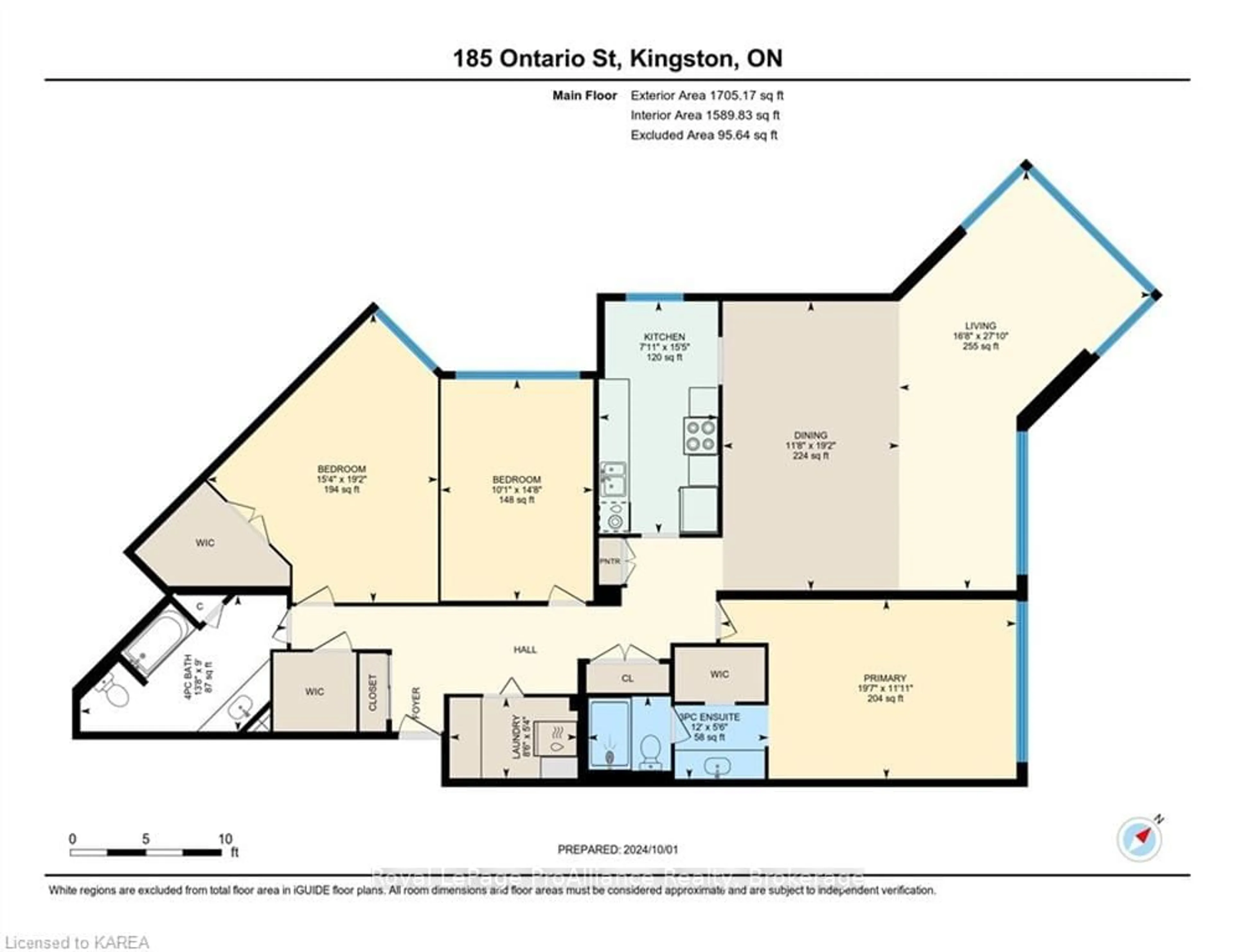 Floor plan for 185 ONTARIO St #1203, Kingston Ontario K7L 2Y7