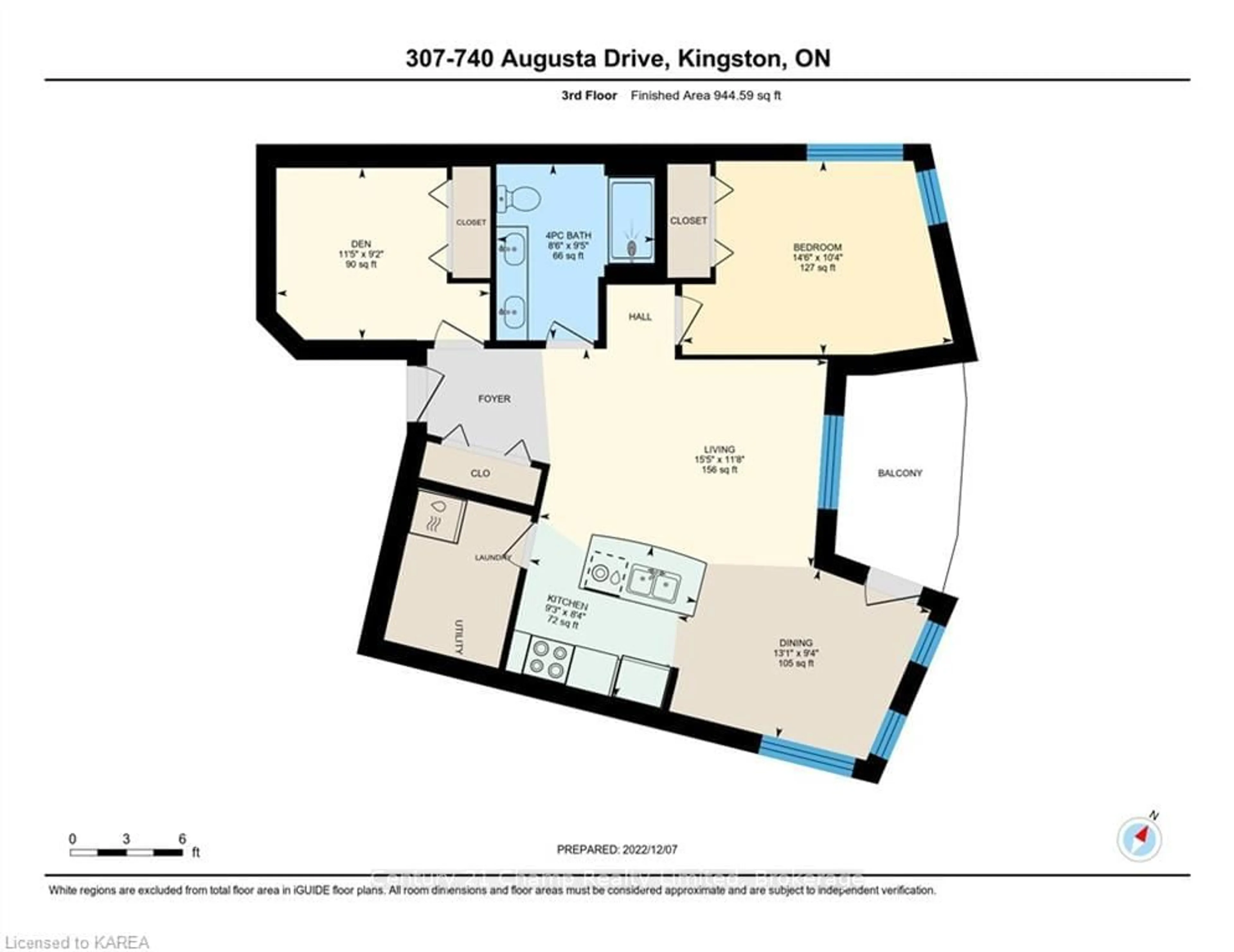 Floor plan for 740 AUGUSTA DRIVE Dr #307, Kingston Ontario K7P 0R5