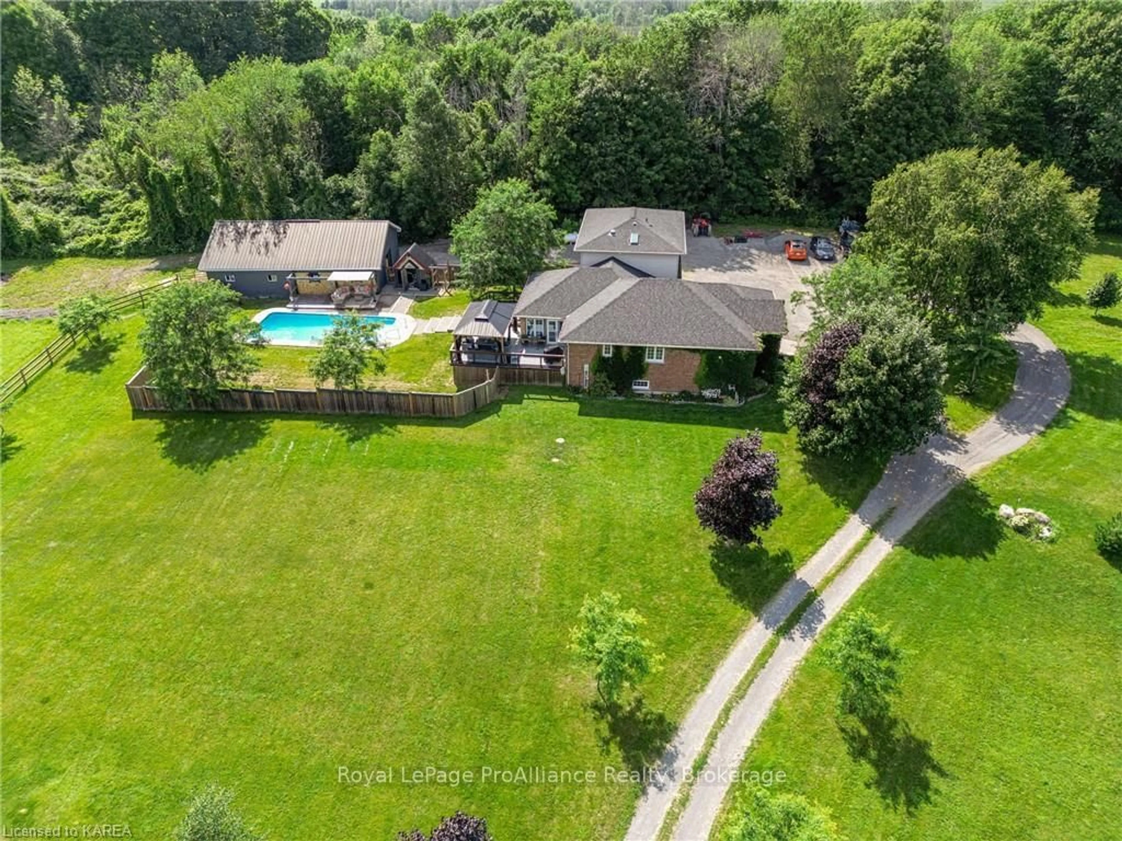 Frontside or backside of a home, the fenced backyard for 4422 HIGHWAY 15, Kingston Ontario K0H 2N0