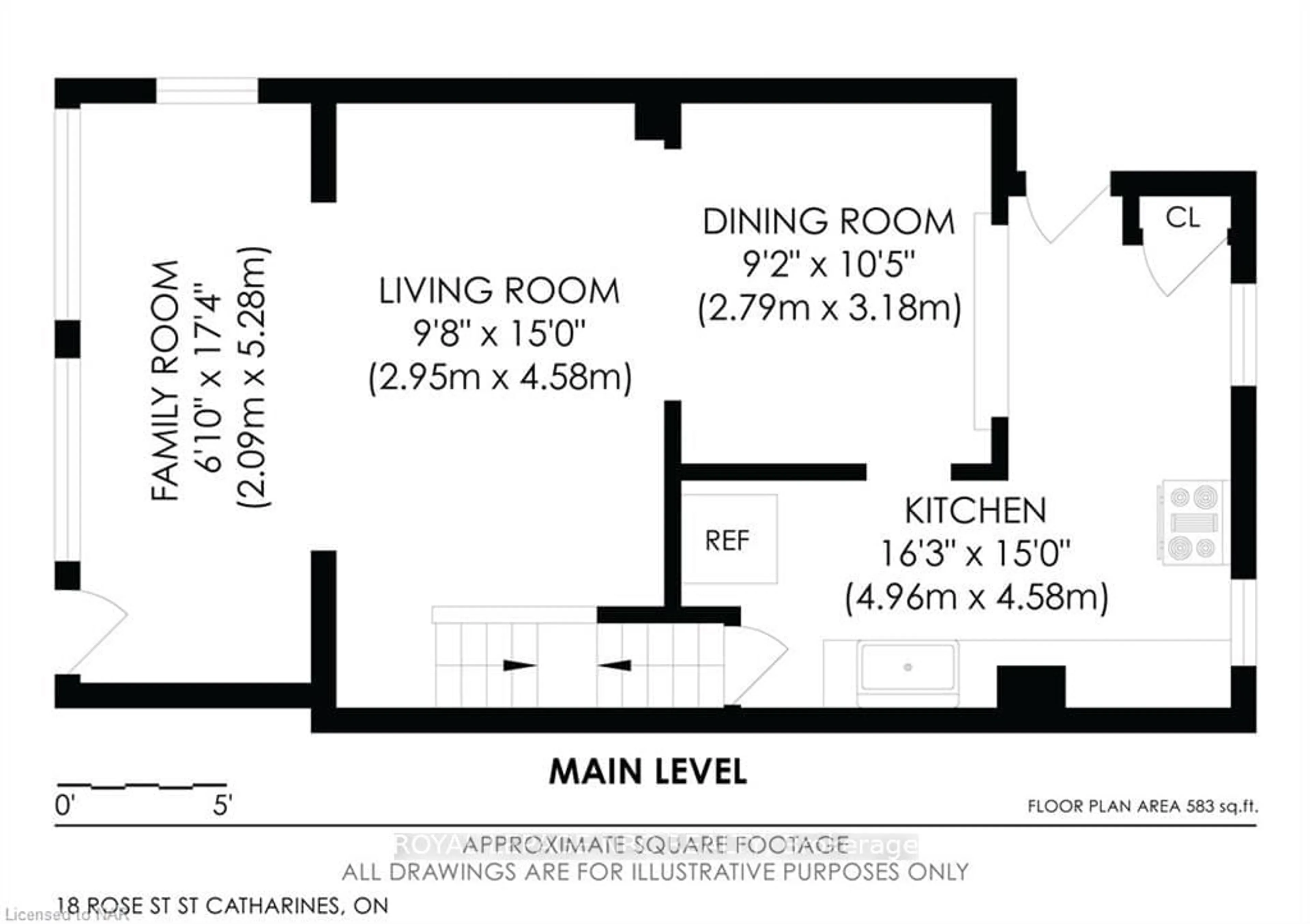 Floor plan for 18 ROSE St, St. Catharines Ontario L2S 2W7