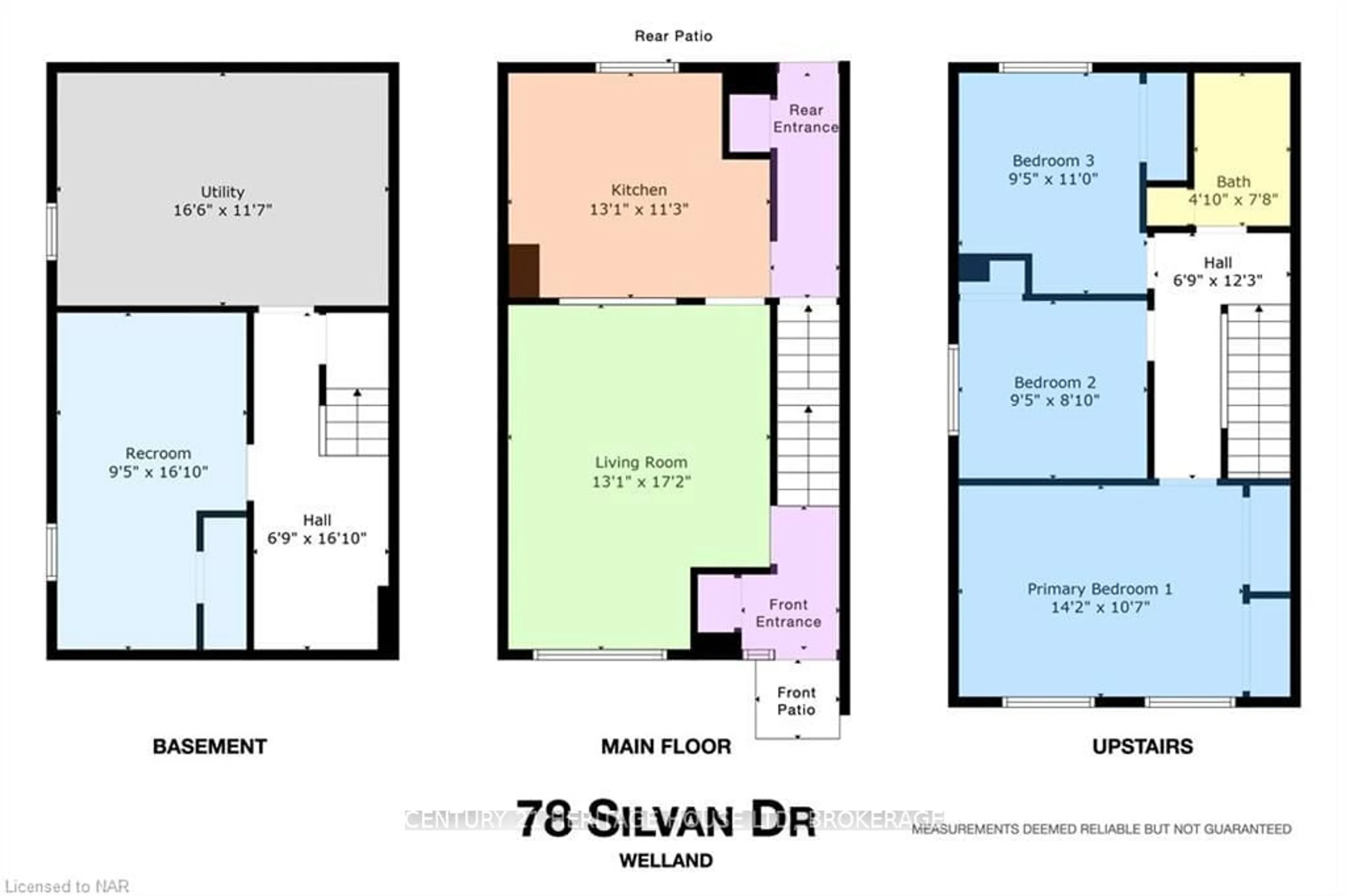 Floor plan for 78 SILVAN Dr, Welland Ontario L3C 6C3