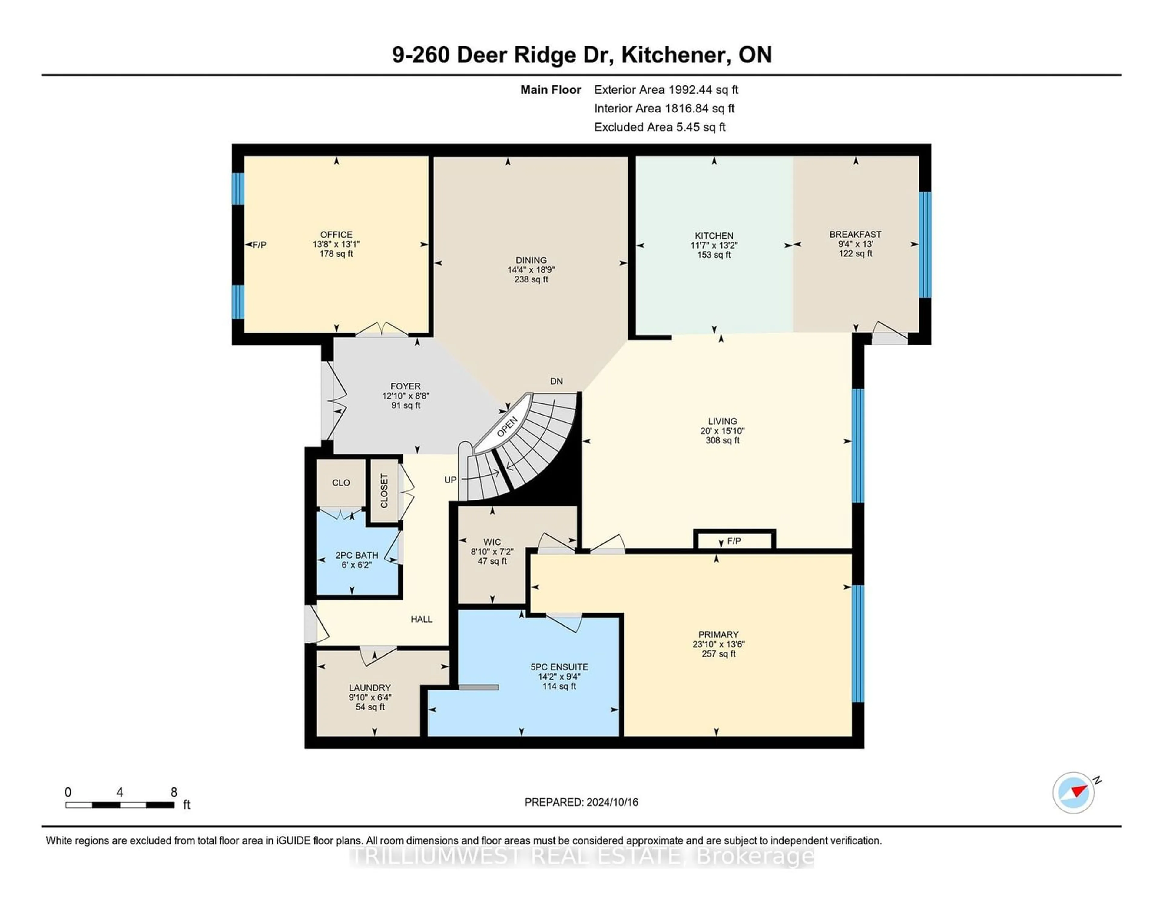 Floor plan for 260 Deer Ridge Dr #9, Kitchener Ontario N2P 2M3