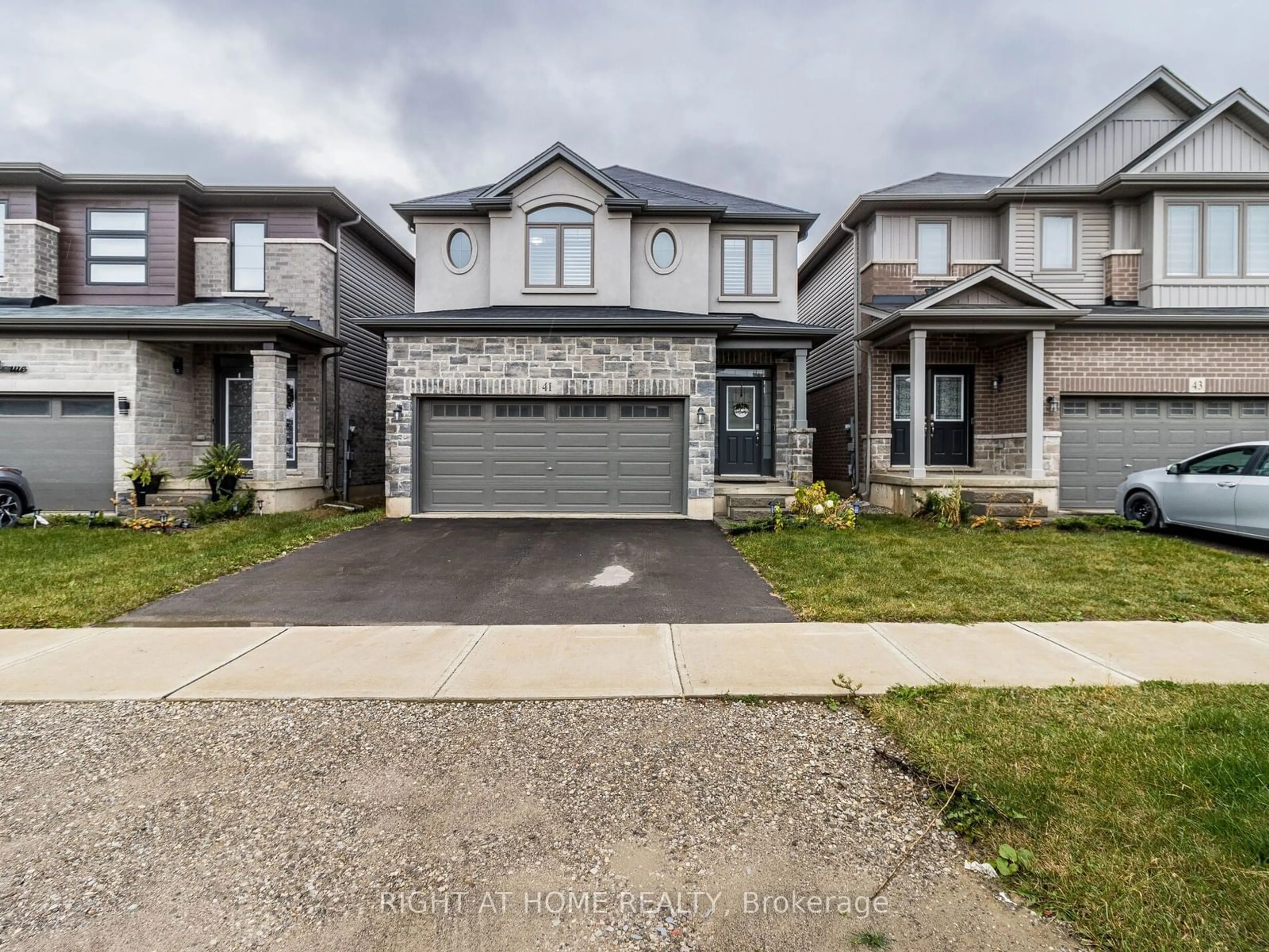 Frontside or backside of a home, the street view for 41 Amos Ave, Brantford Ontario N3T 5L5