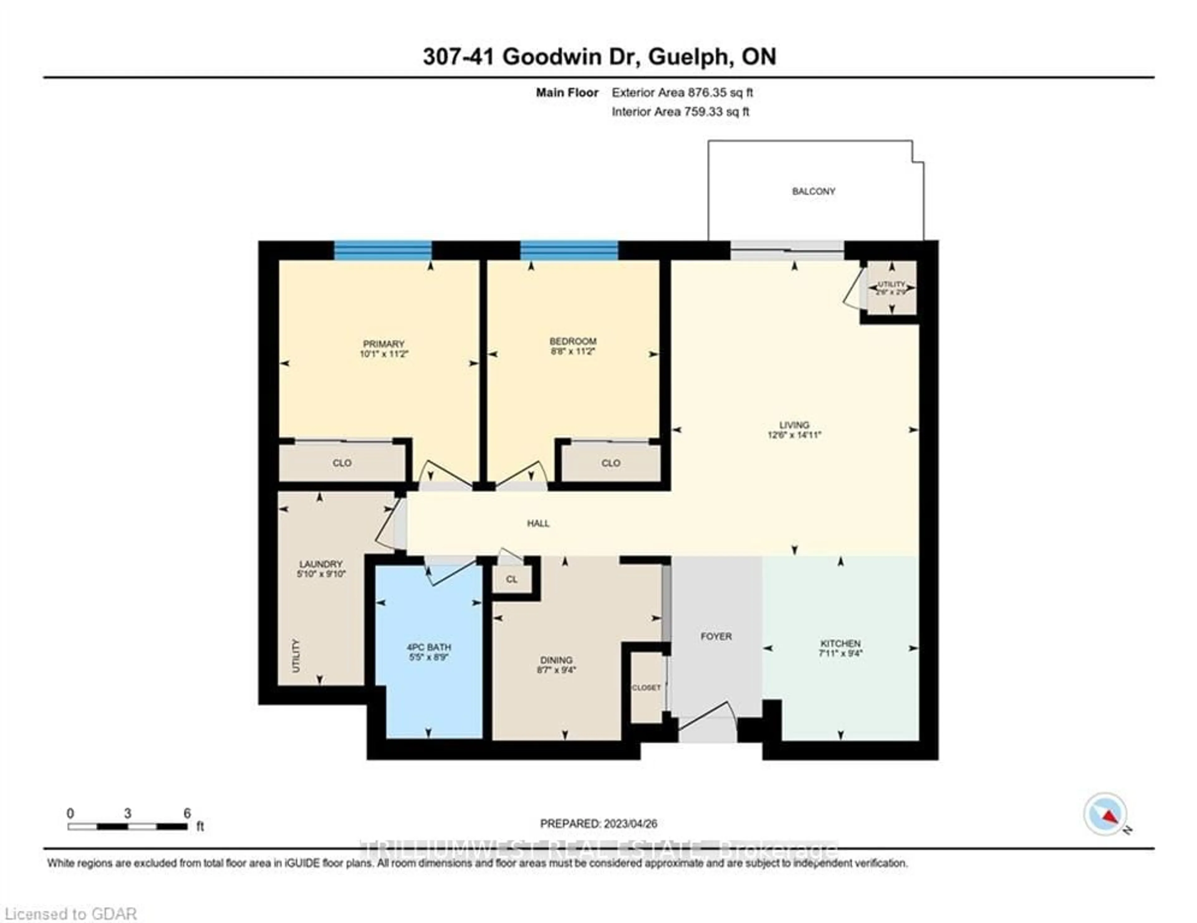 Floor plan for 41 Goodwin Dr #307, Guelph Ontario N1L 0E7