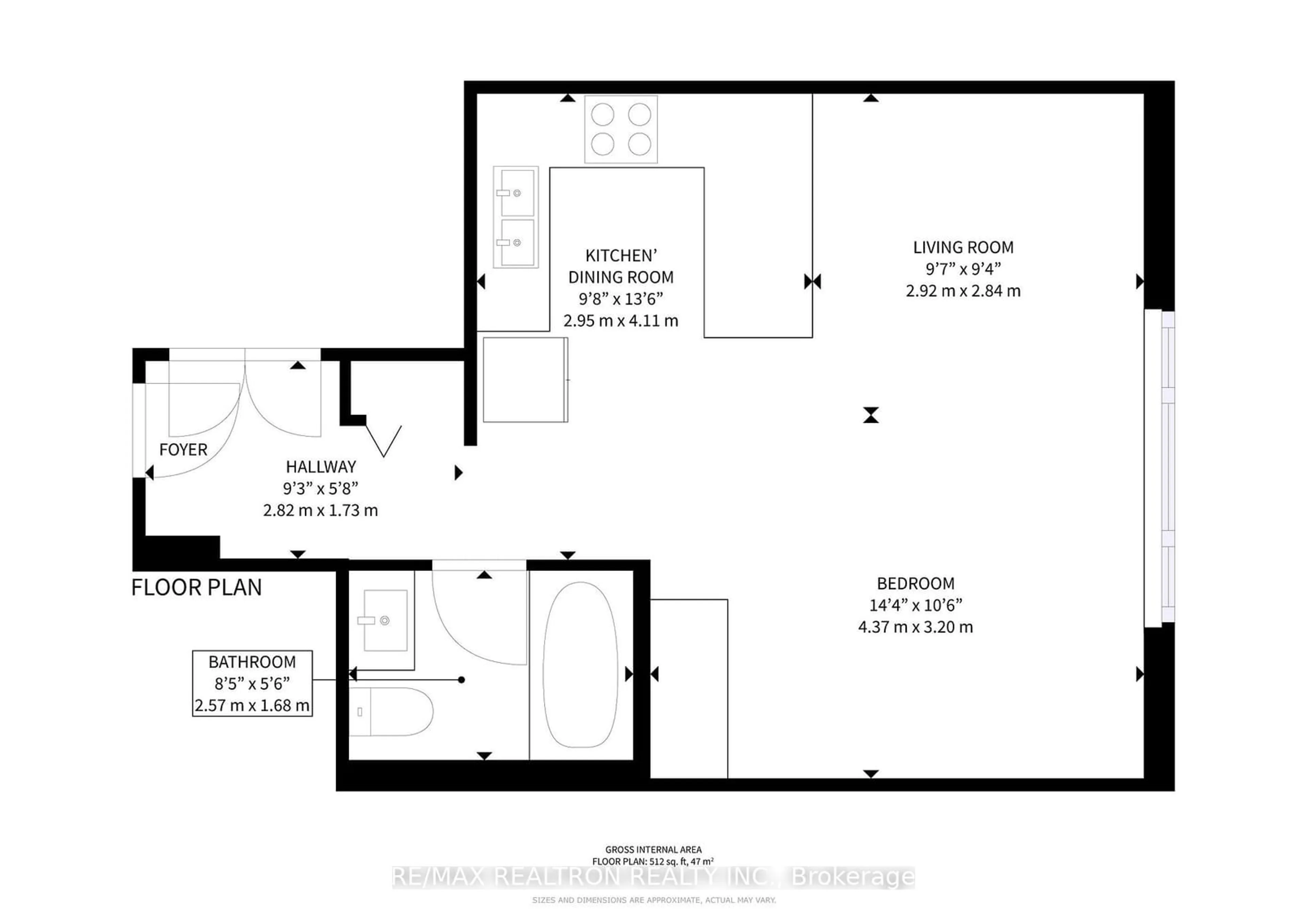 Floor plan for 120 Mansion St #609, Kitchener Ontario N2H 0A1