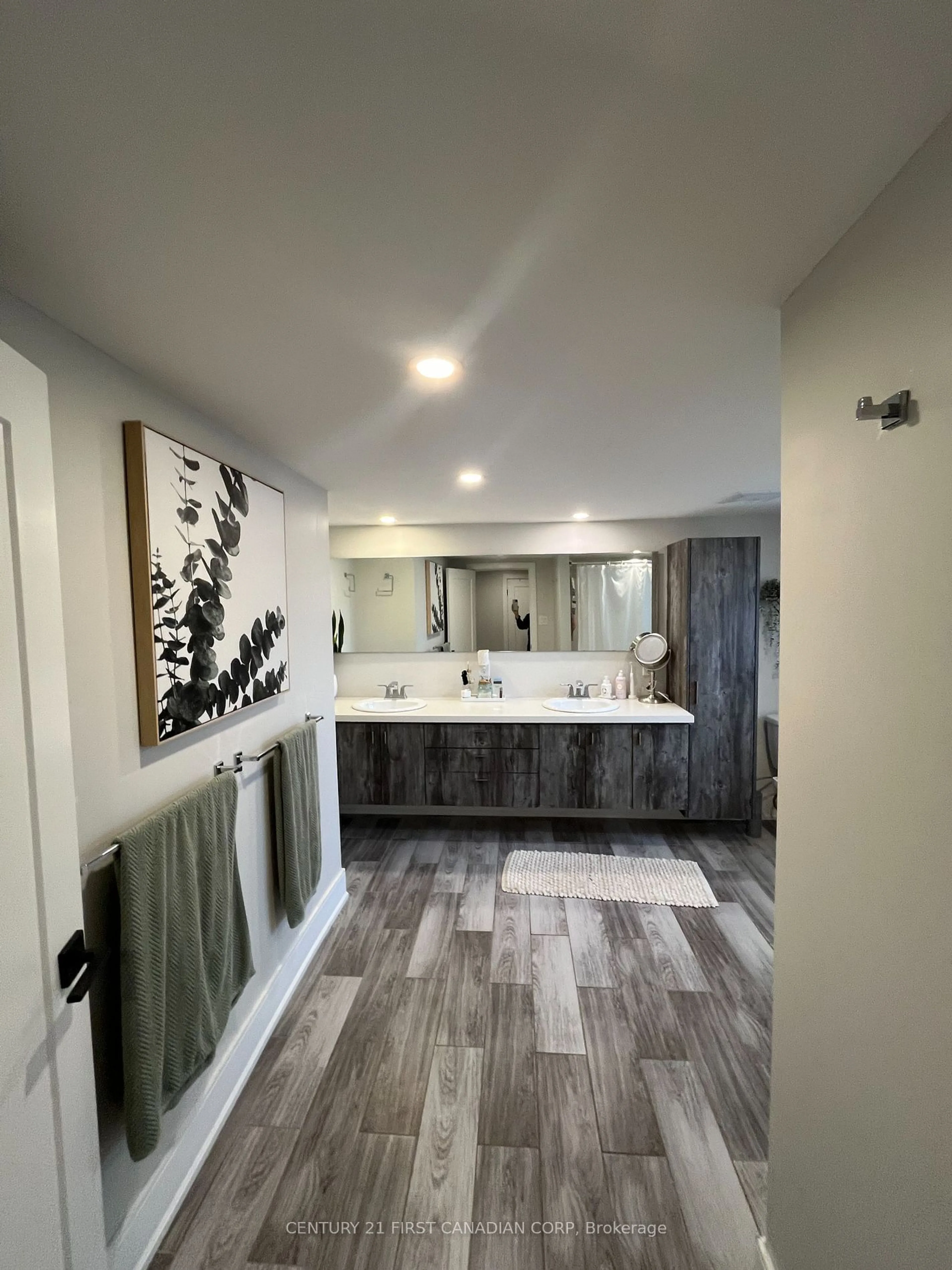 Contemporary bathroom, wood floors for 4 Elmwood Pl, London Ontario N6J 1J2