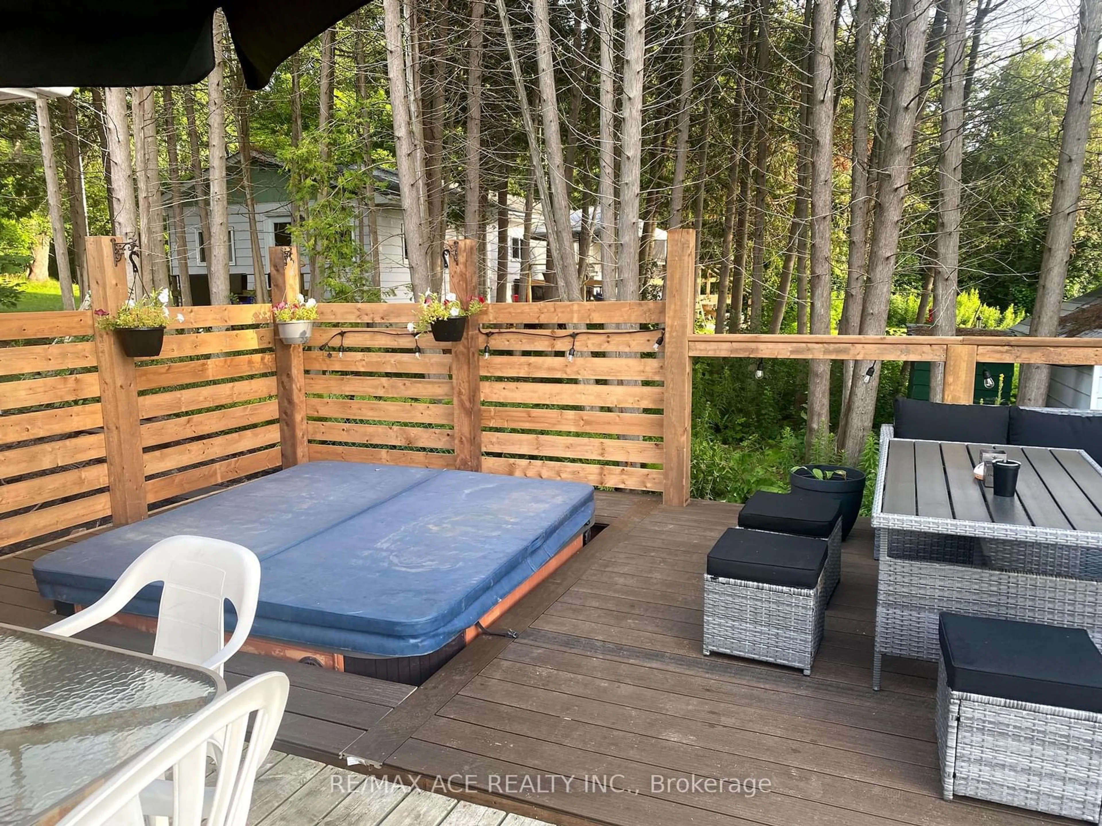 Patio, the fenced backyard for 26 Osprey Rd, Kawartha Lakes Ontario K9V 4R5