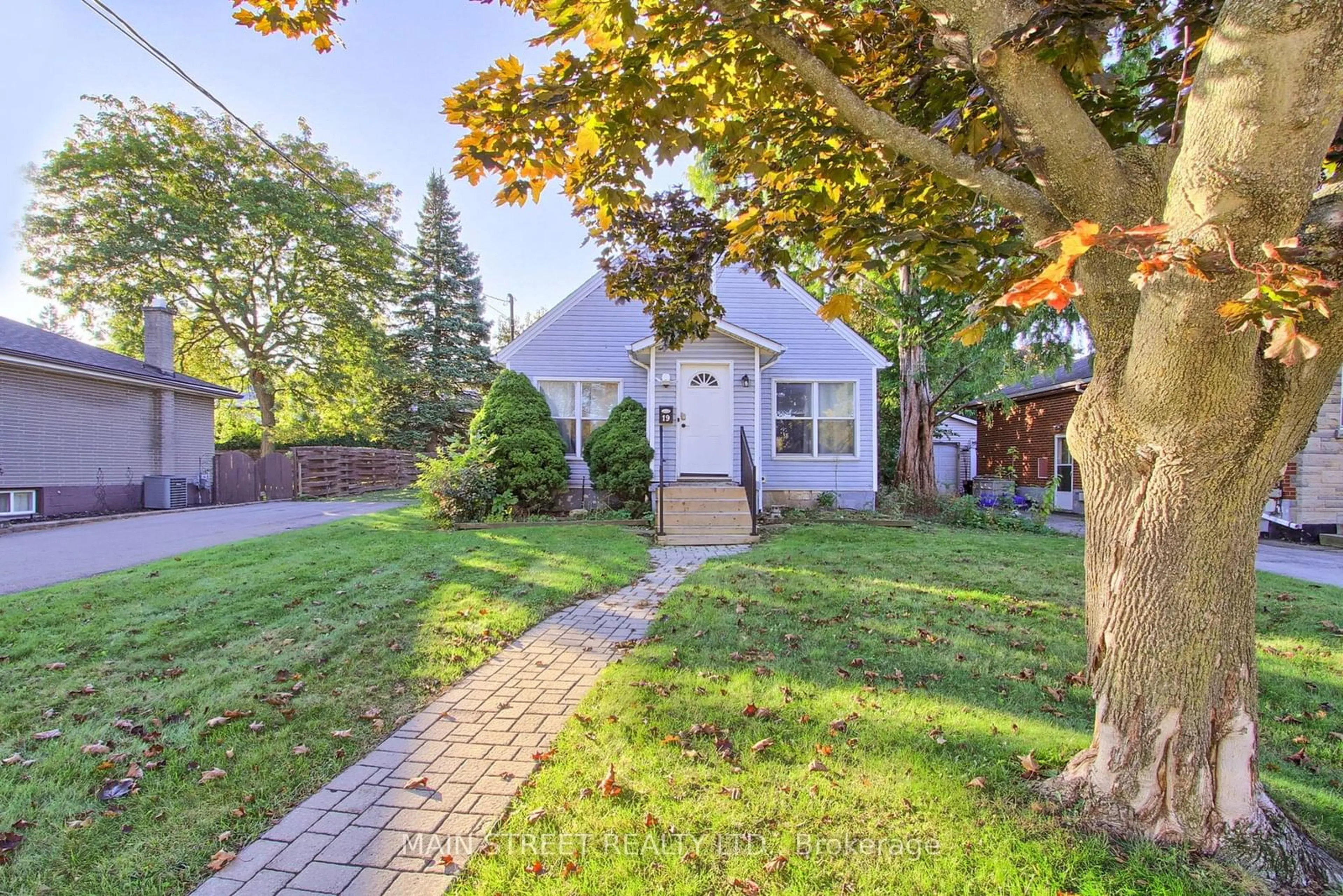 Patio, the fenced backyard for 19 Beaucourt Rd, Hamilton Ontario L8S 2R1