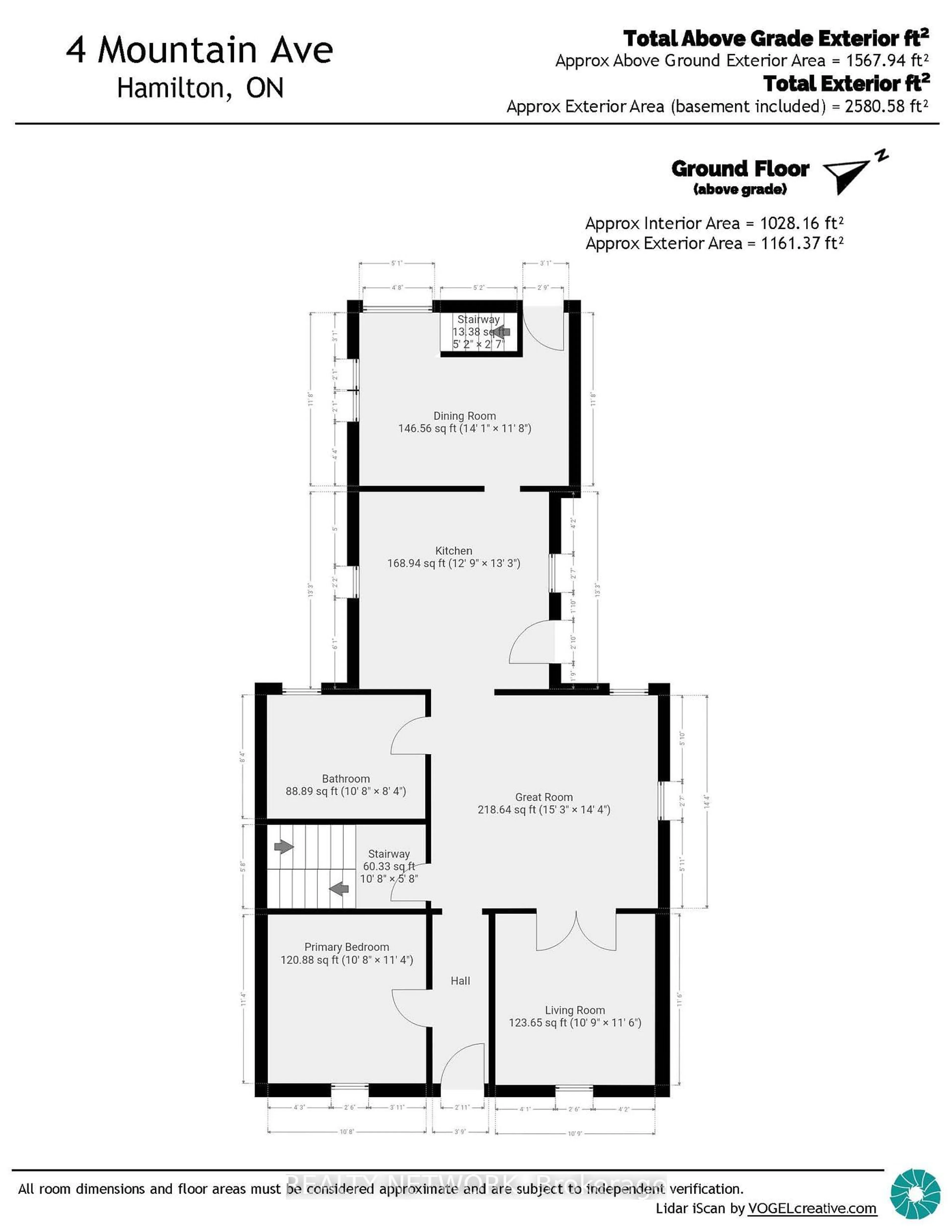 Floor plan for 4 Mountain Ave, Hamilton Ontario L8P 4E9