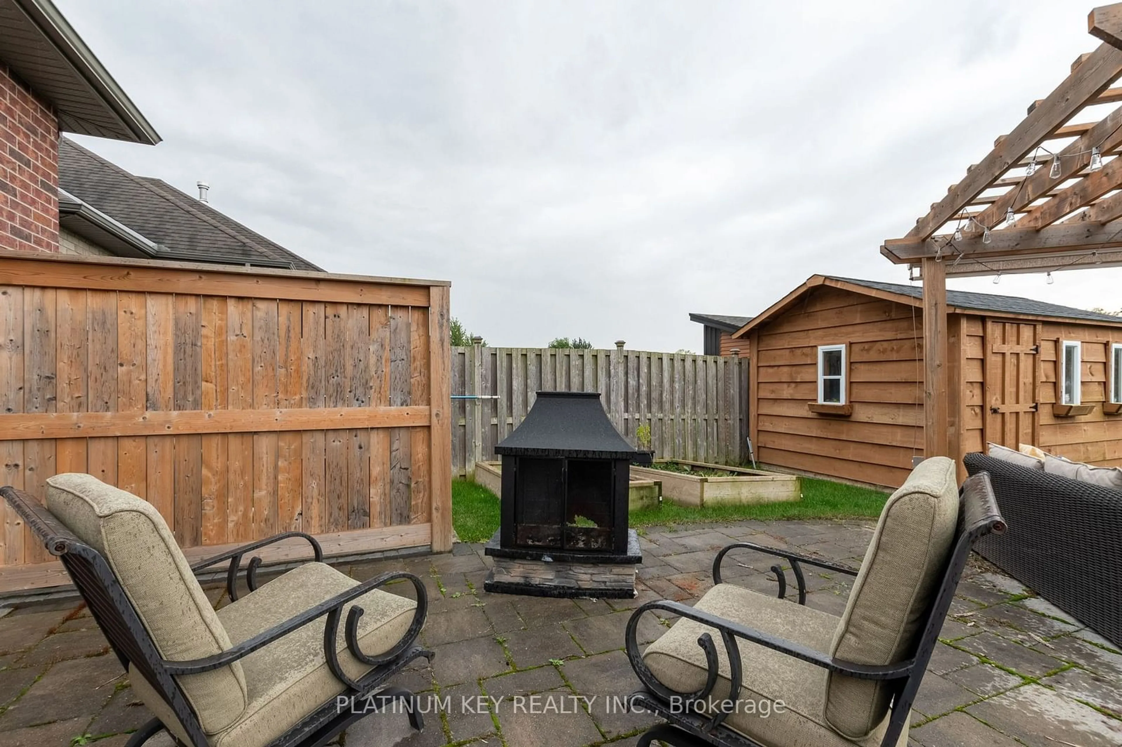 Patio, the fenced backyard for 436 Macdonald St, Strathroy-Caradoc Ontario N7G 0B2