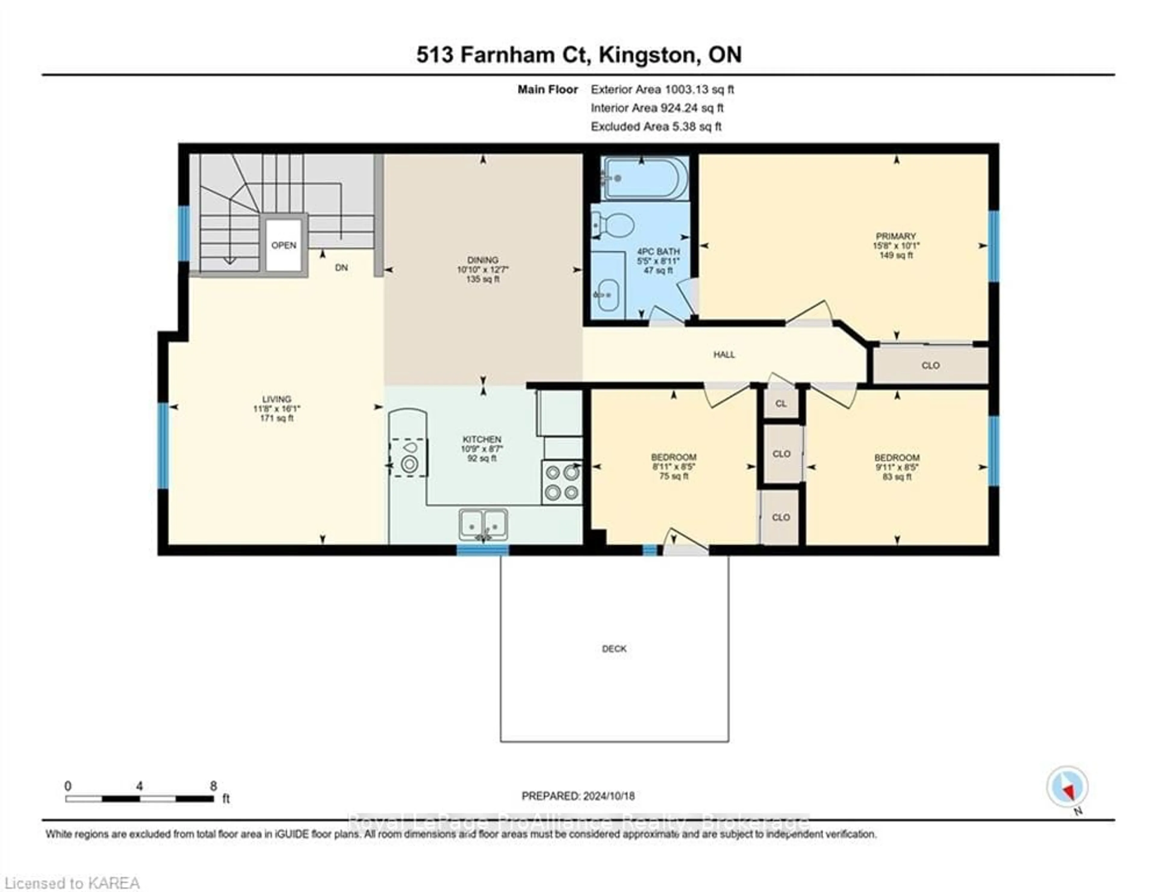 Floor plan for 513 FARNHAM Crt, Kingston Ontario K7M 8Y1