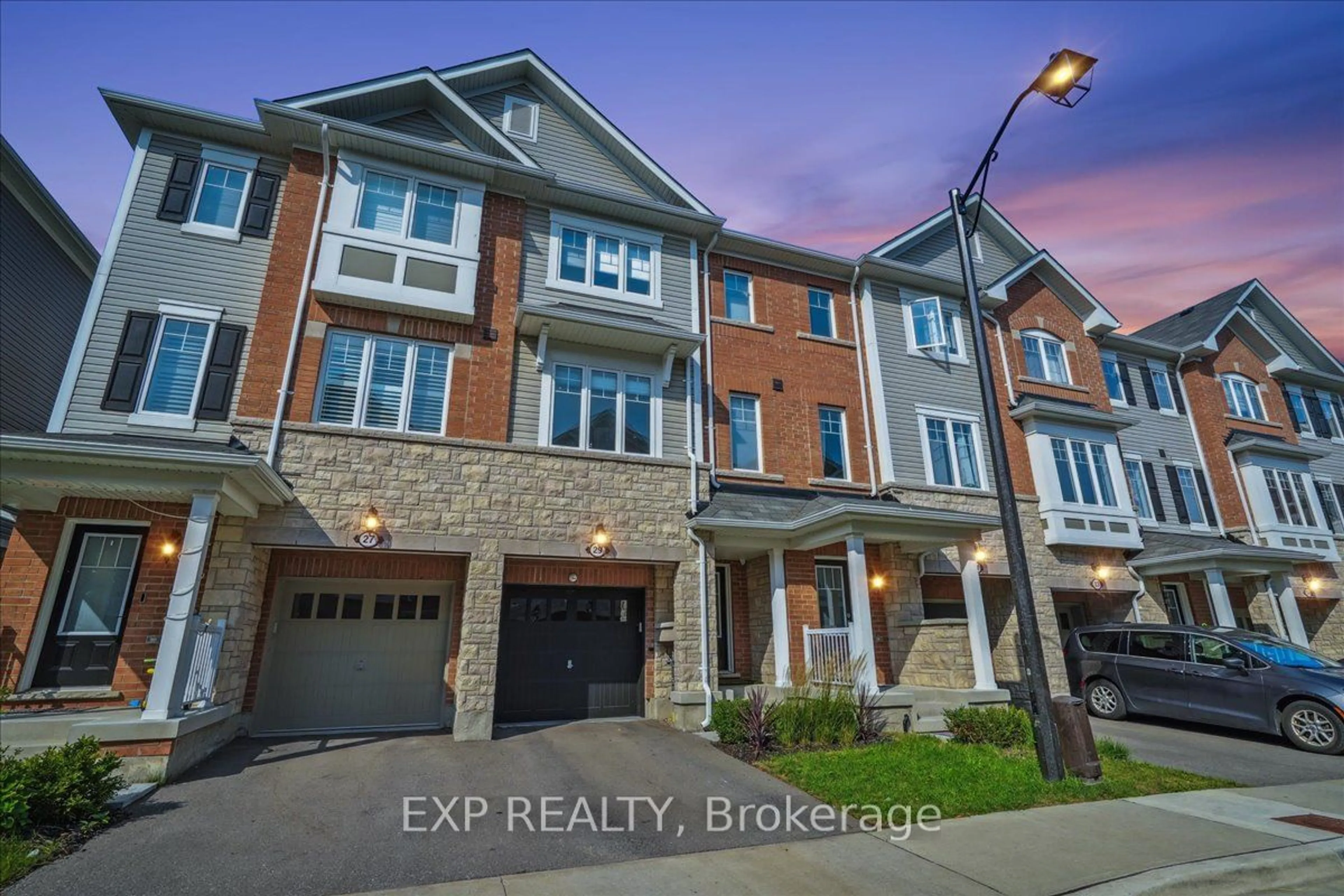 A pic from exterior of the house or condo, the street view for 29 Rapids Lane, Hamilton Ontario L8K 0A4