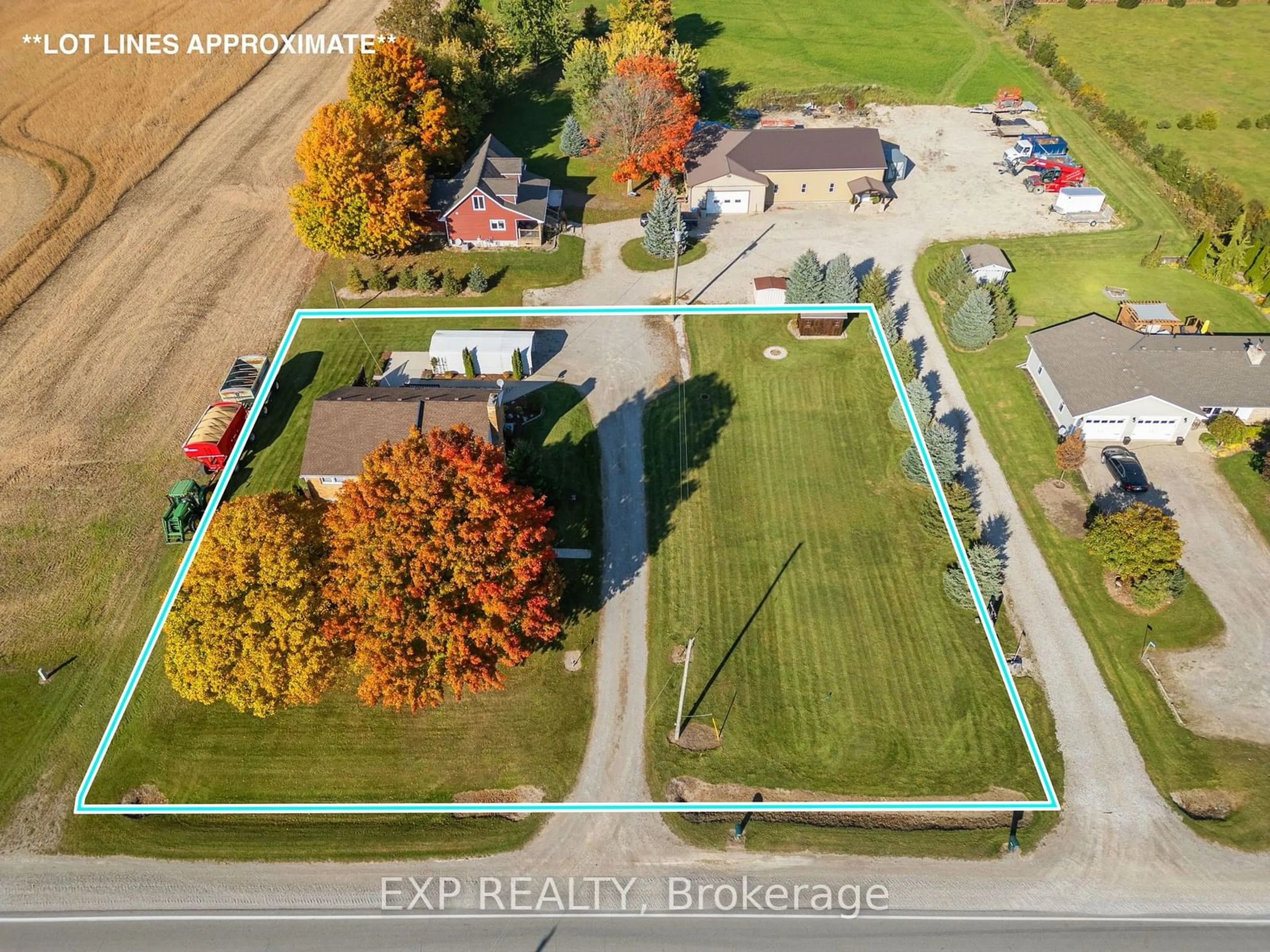 Frontside or backside of a home, the fenced backyard for 2444 Elginfield Rd, North Middlesex Ontario N0M 2K0