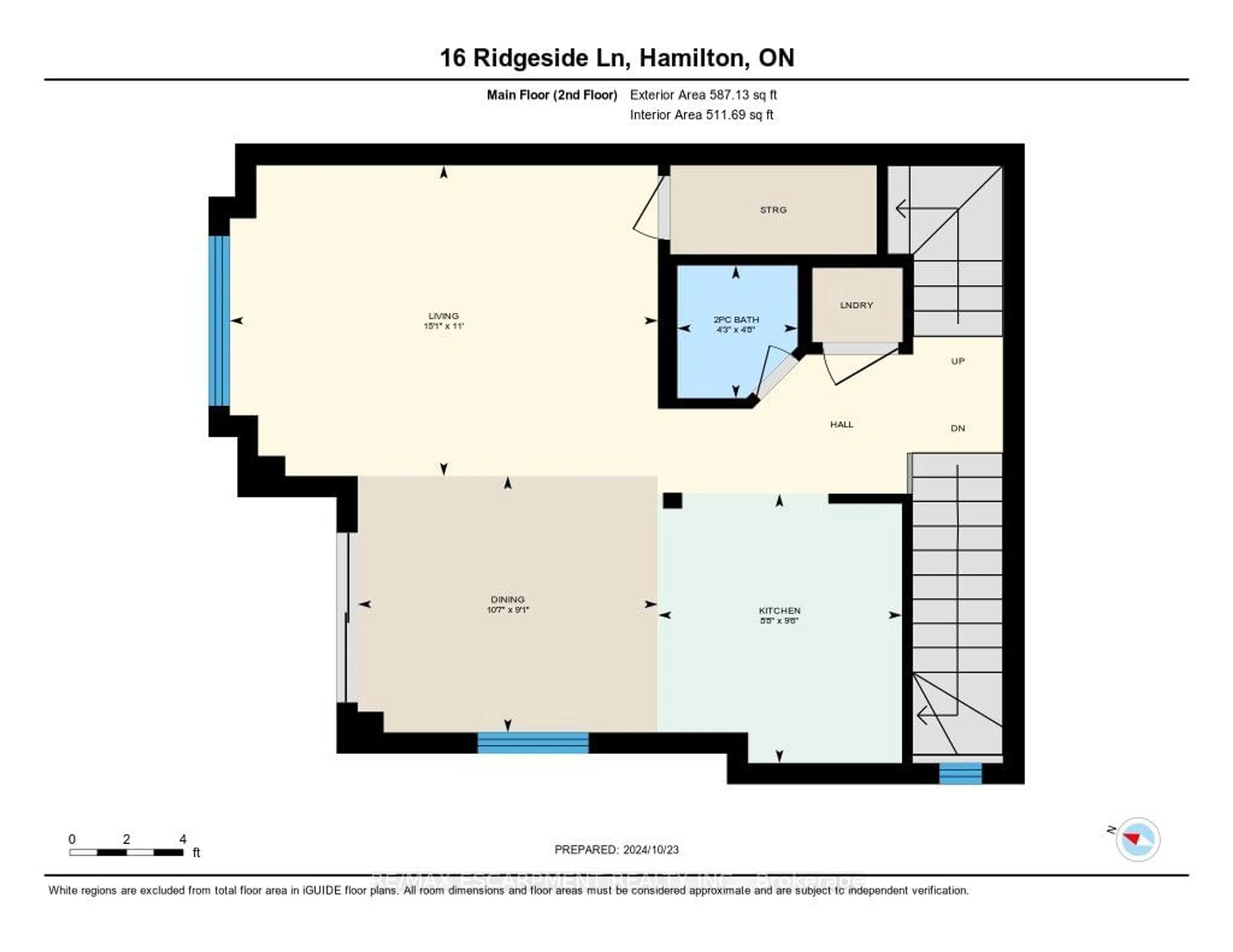 Floor plan for 16 Ridgeside Lane, Hamilton Ontario L8B 1W5