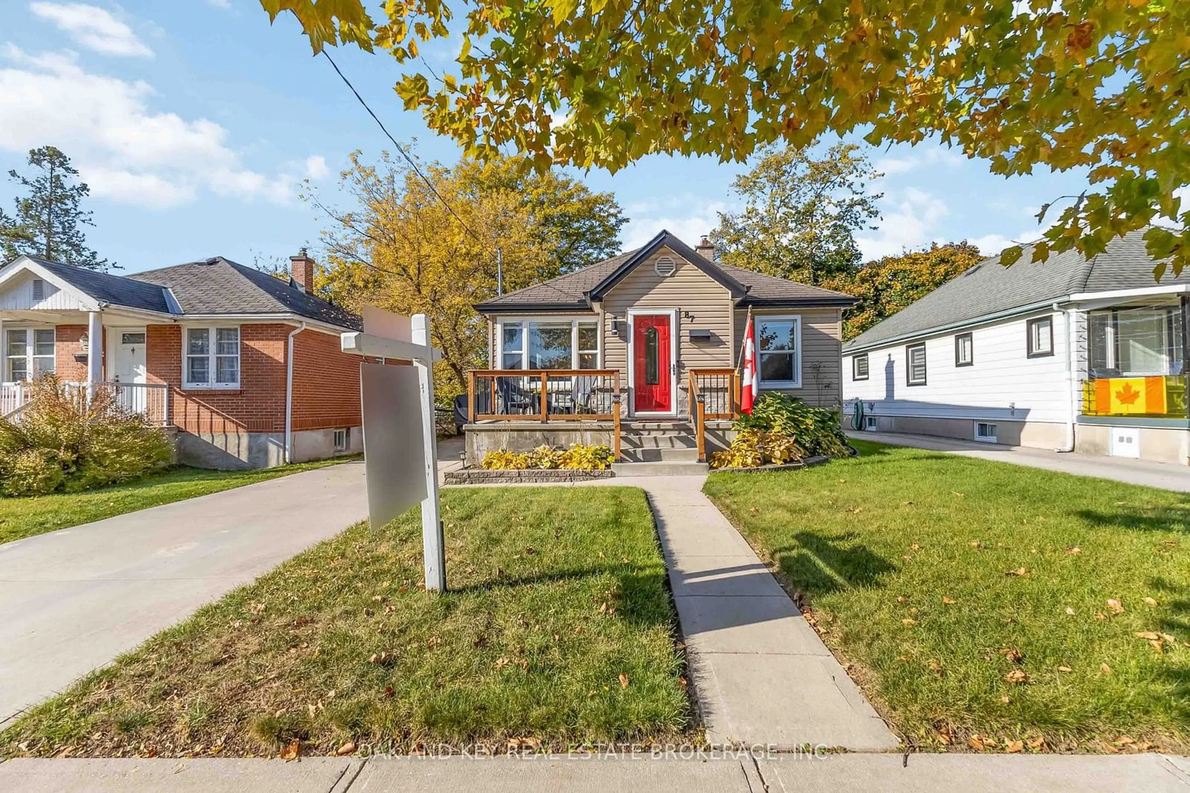 Frontside or backside of a home, the fenced backyard for 87 Elgin St, London Ontario N5Z 2T4