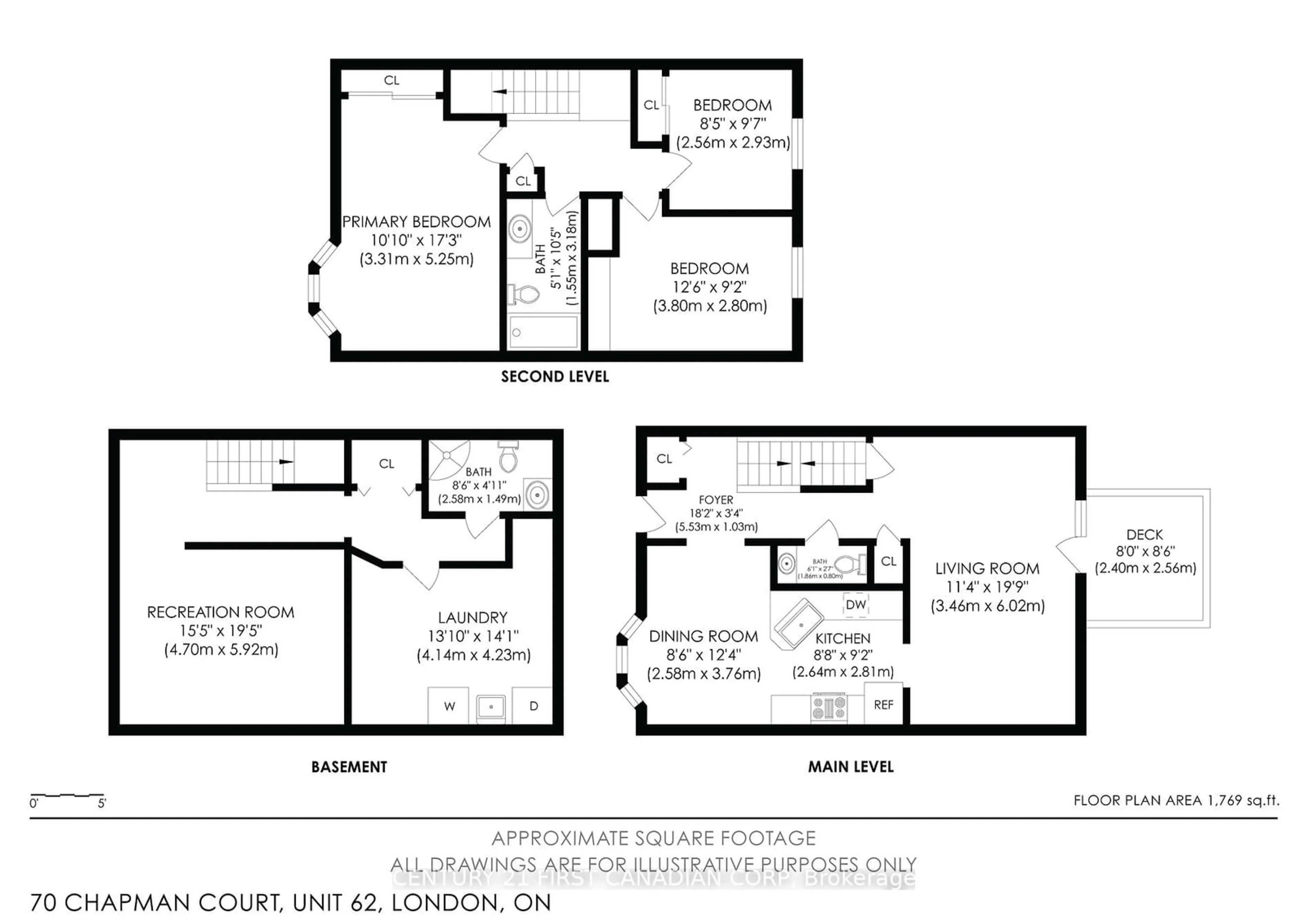 Floor plan for 70 Chapman Crt #62, London Ontario N6G 4Z4