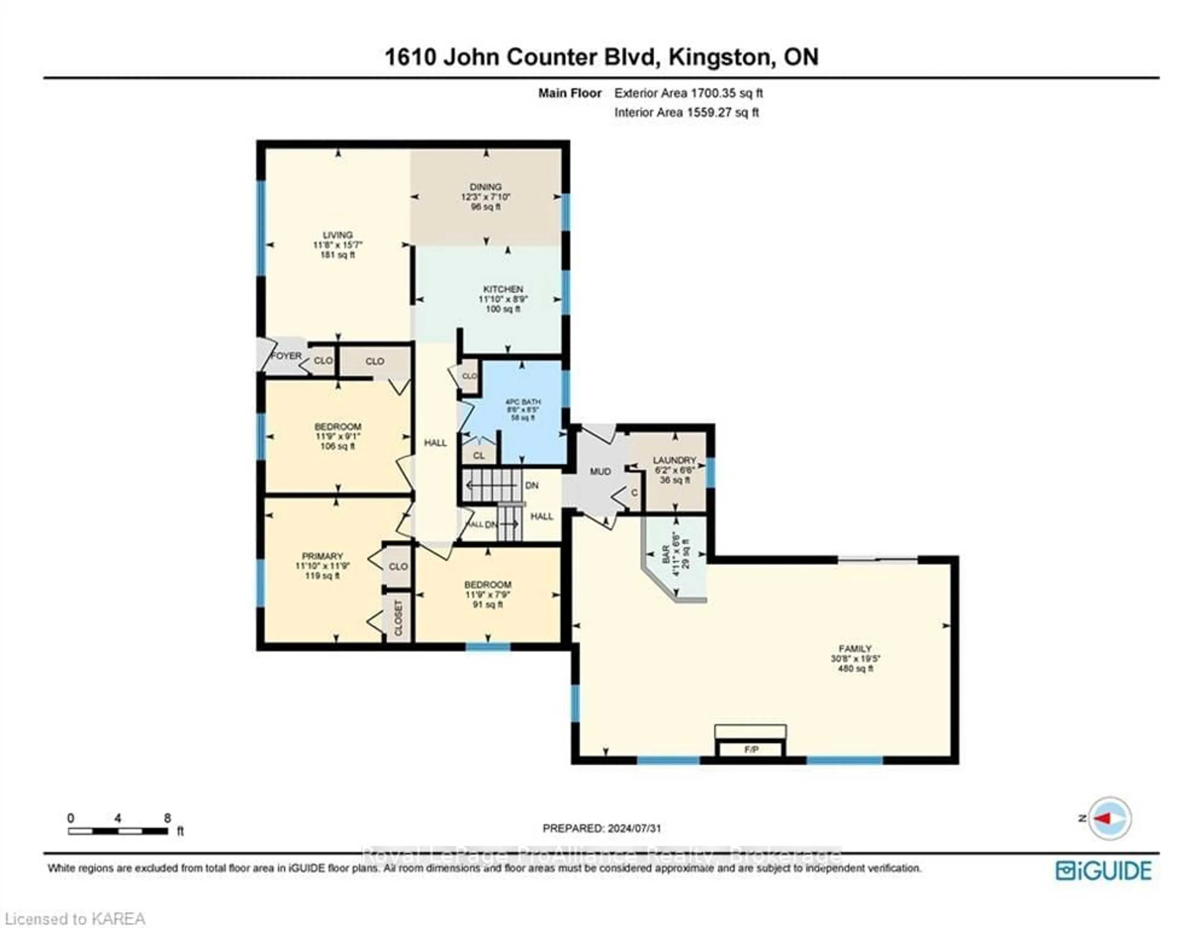 Floor plan for 1610 JOHN COUNTER Blvd, Kingston Ontario K7M 3L6