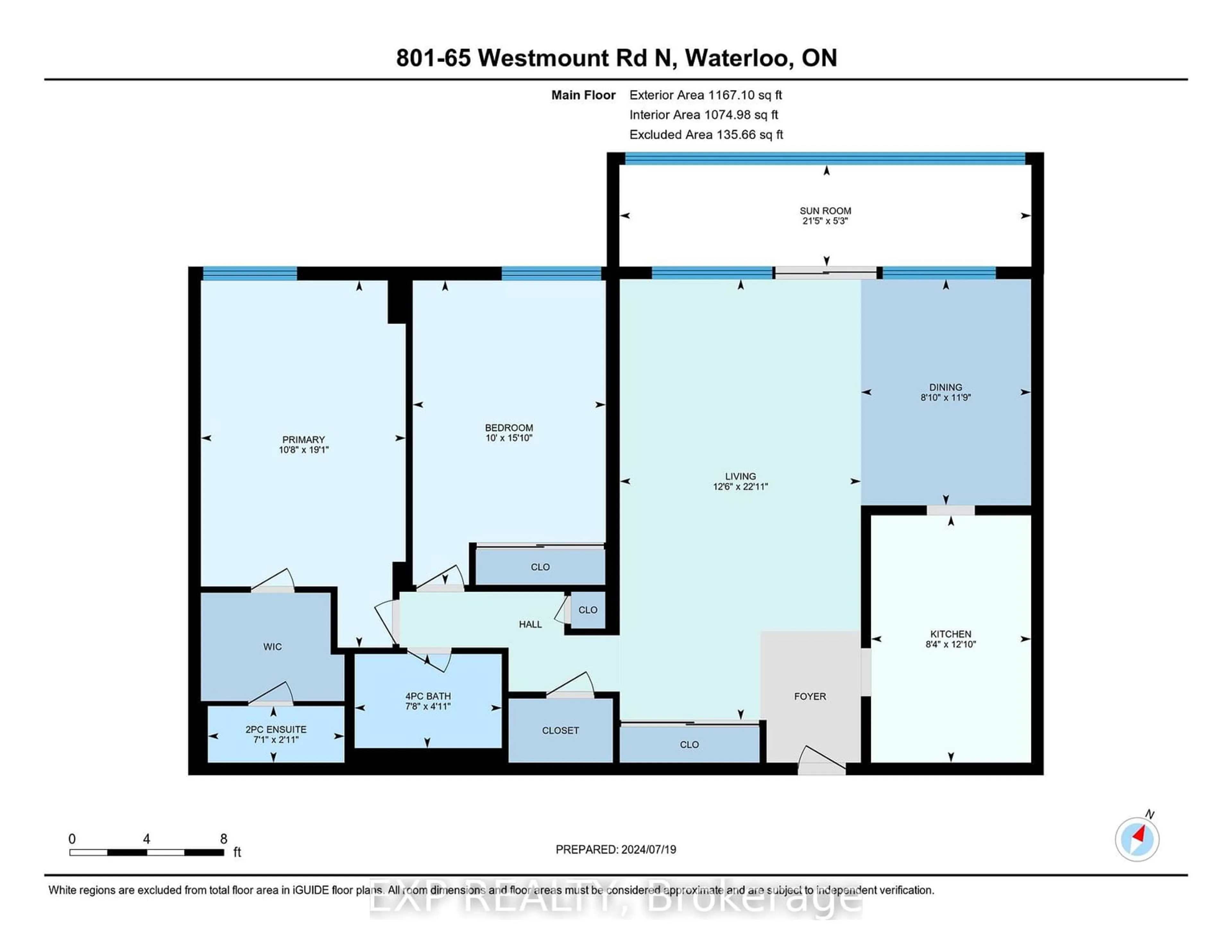 Floor plan for 65 Westmount Rd #801, Waterloo Ontario N2L 5G6