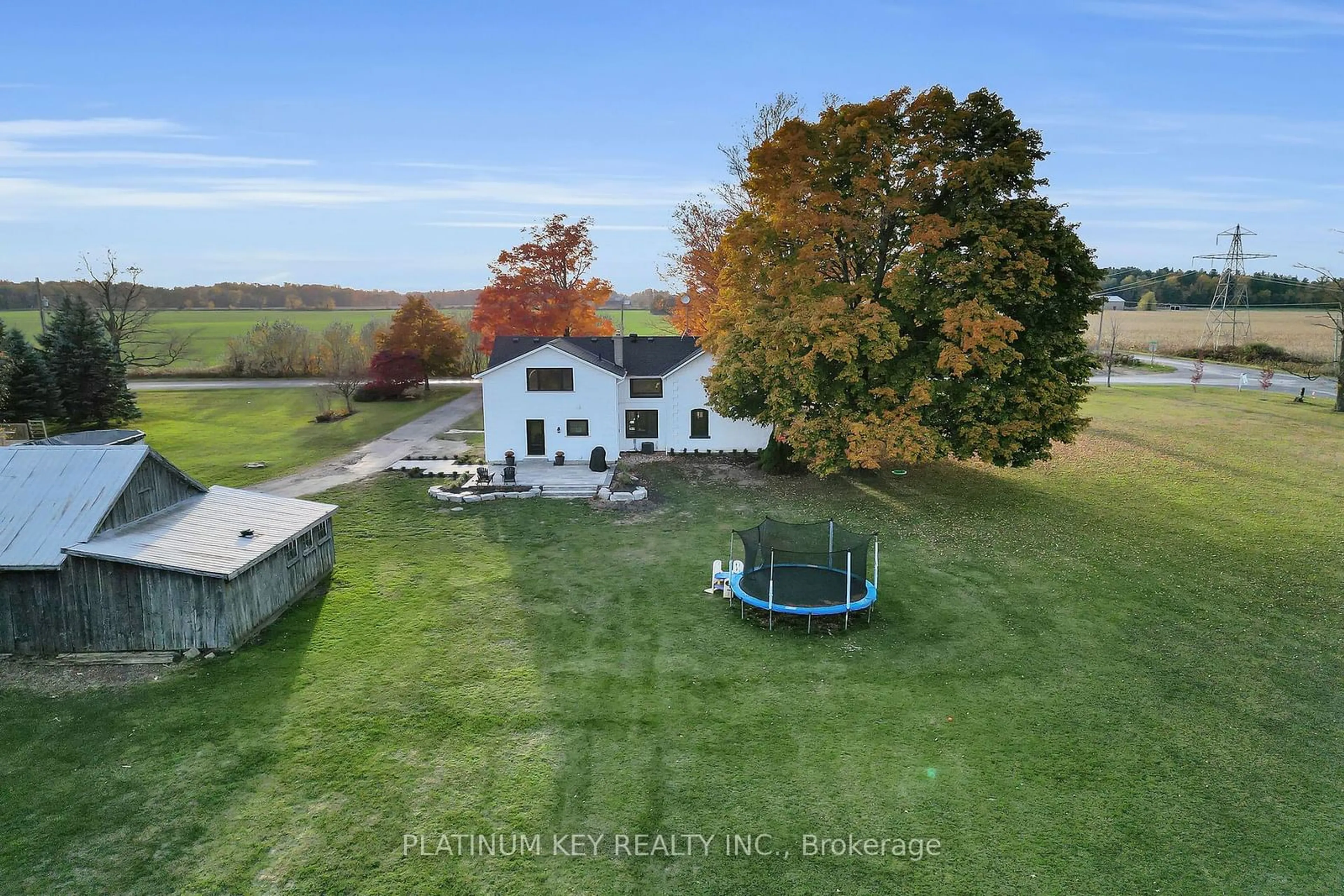 Frontside or backside of a home, the fenced backyard for 582 West Quarter Townline Rd, Brant Ontario N0J 1V0