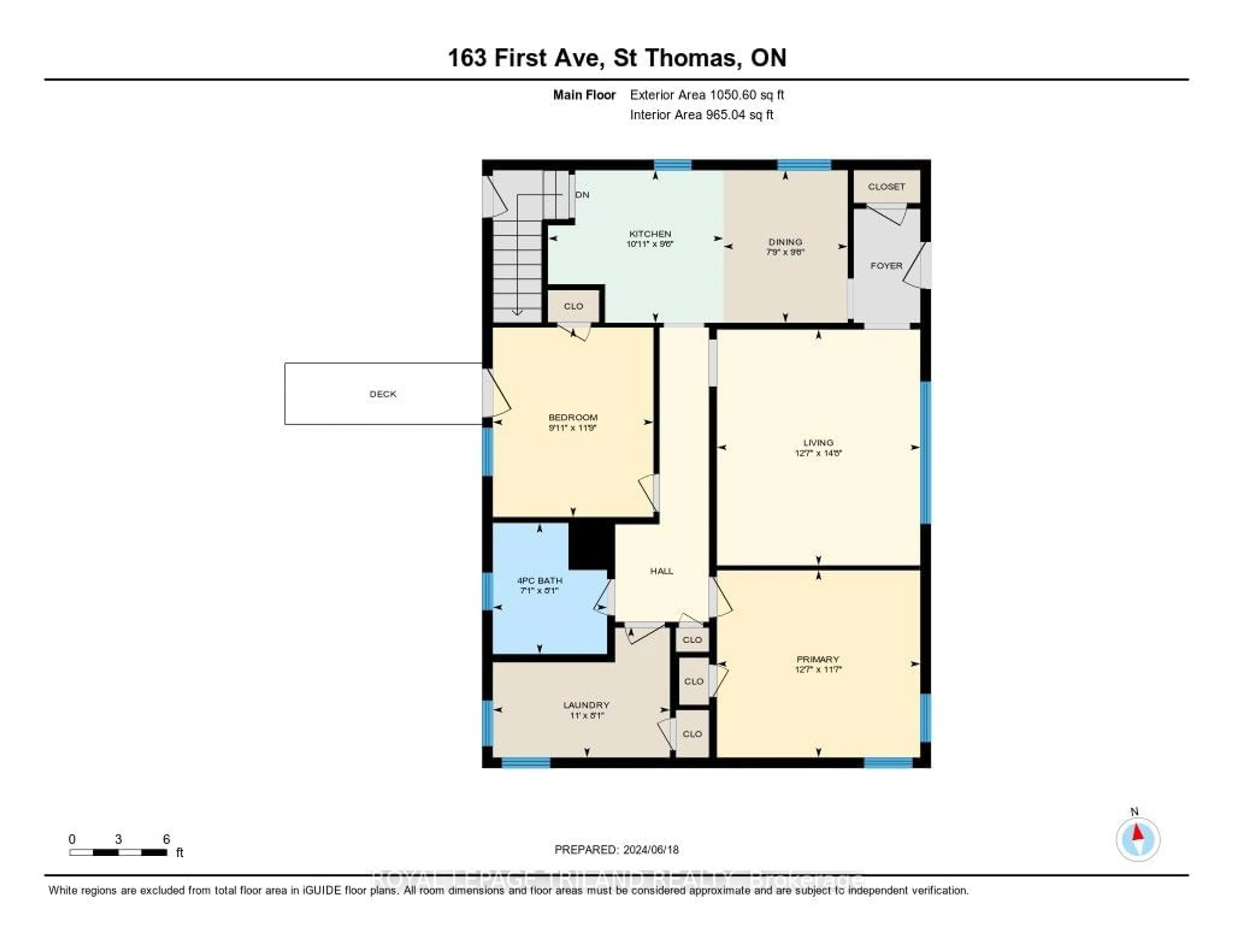 Floor plan for 163 First Ave, St. Thomas Ontario N5R 4N9