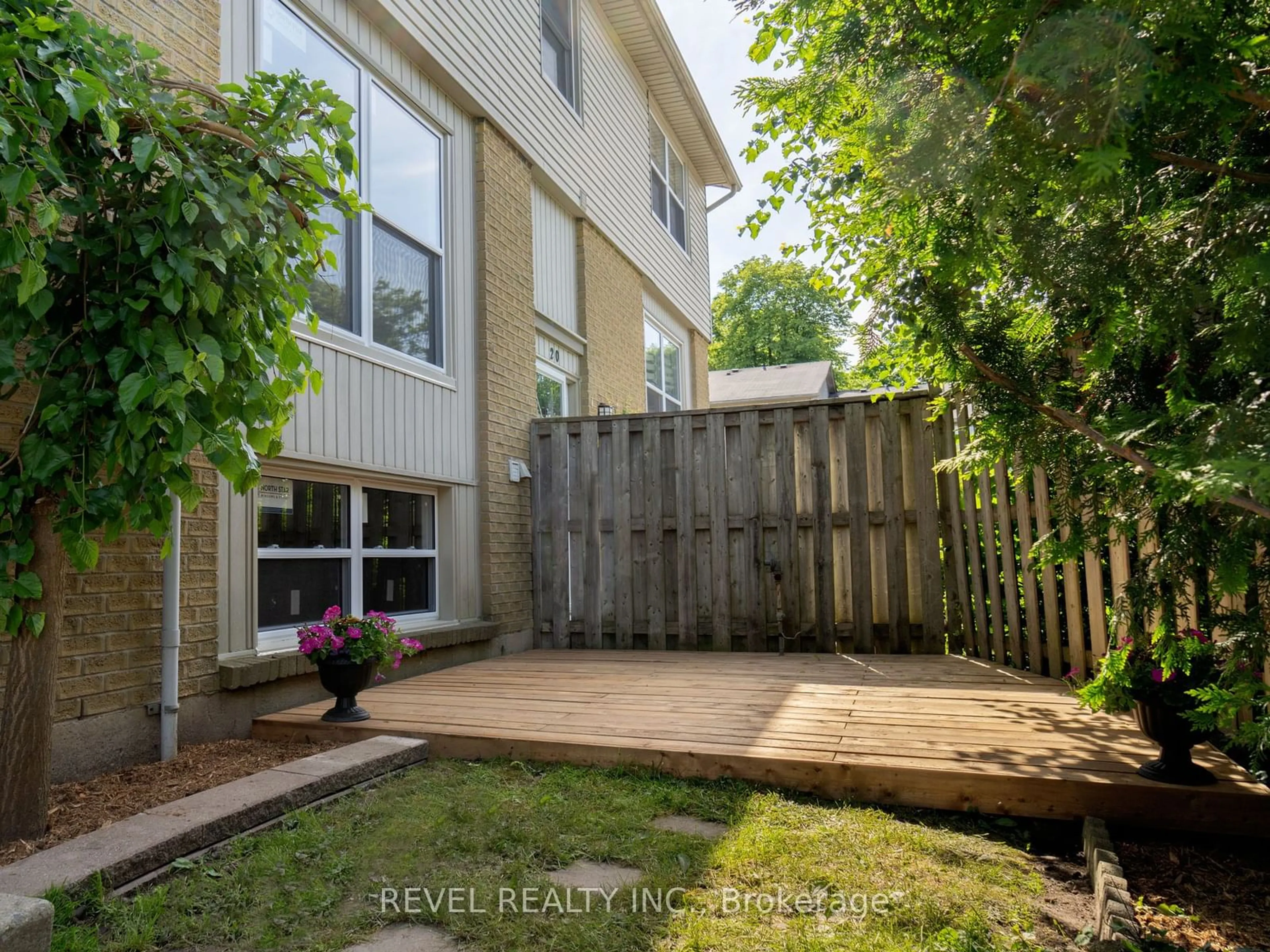 Patio, the fenced backyard for 760 Berkshire Dr #22, London Ontario N6J 4A5