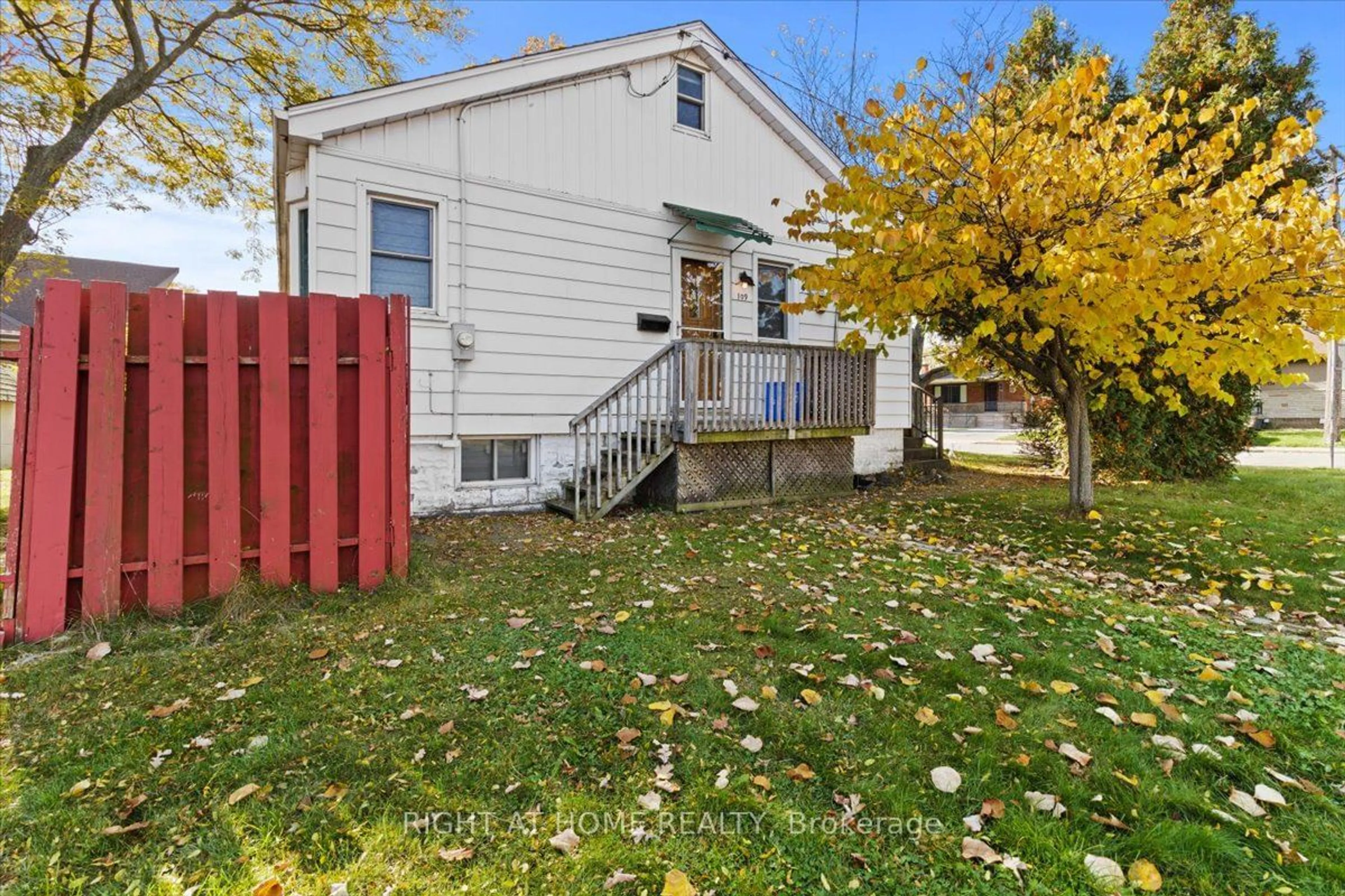 A pic from exterior of the house or condo, the fenced backyard for 109 Terrace Dr, Hamilton Ontario L9A 2Y8