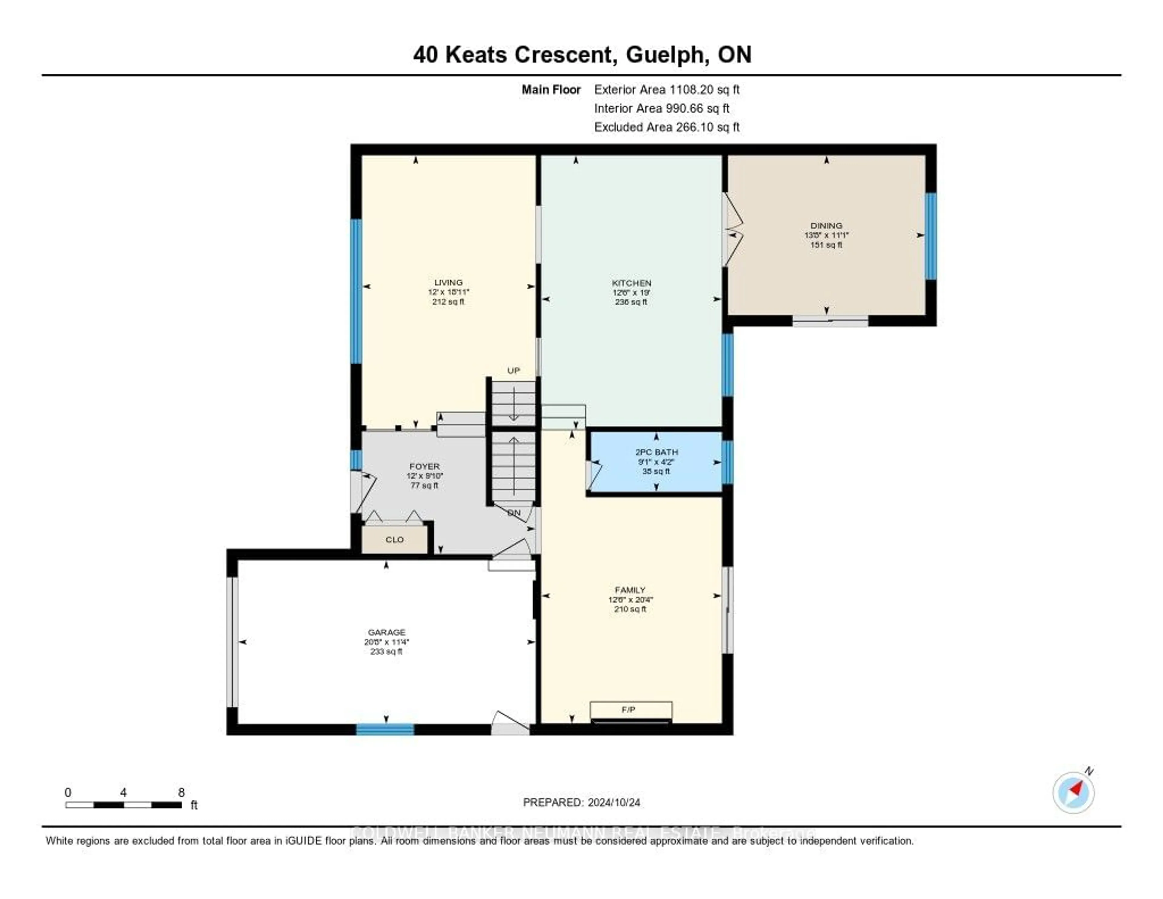 Floor plan for 40 Keats Cres, Guelph Ontario N1G 3B2