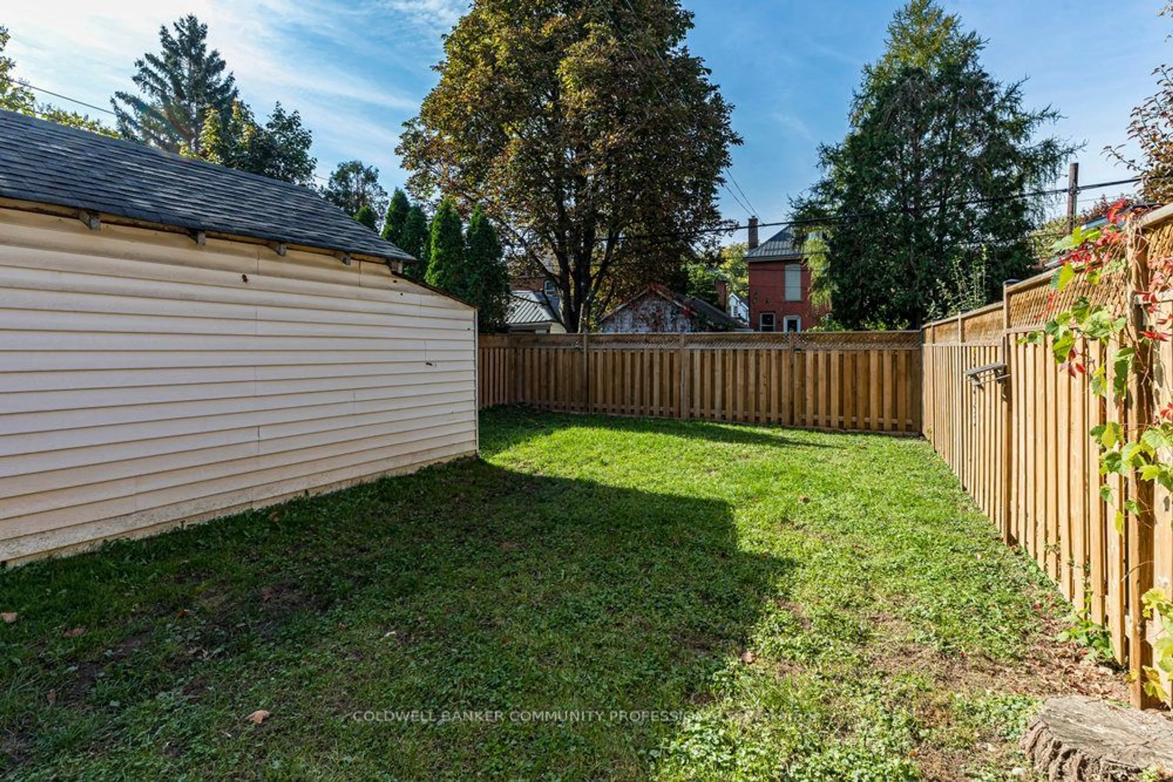 Patio, the fenced backyard for 73 Balmoral Ave, Hamilton Ontario L8L 7R5